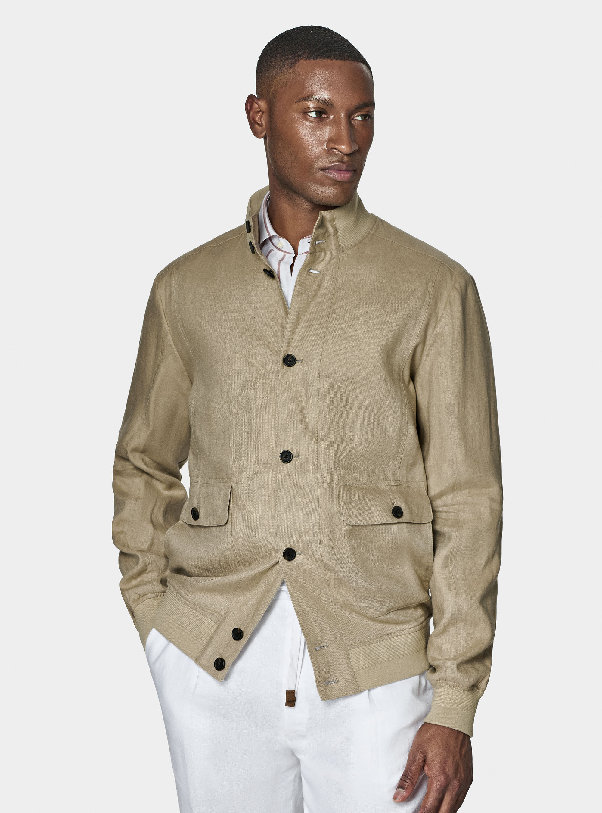 Pure linen bomber jacket, MUD