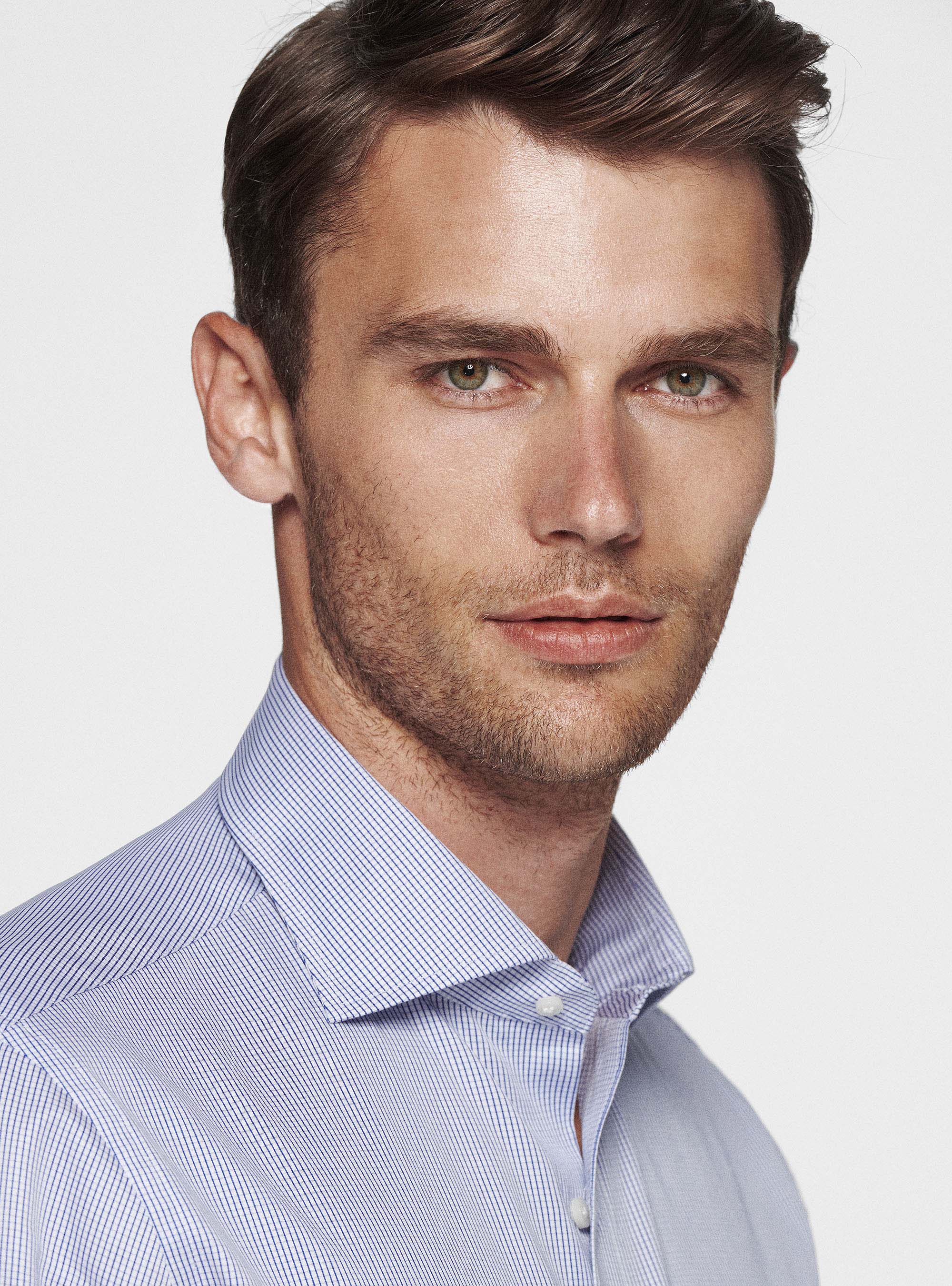 Pure cotton checked shirt, BLUE