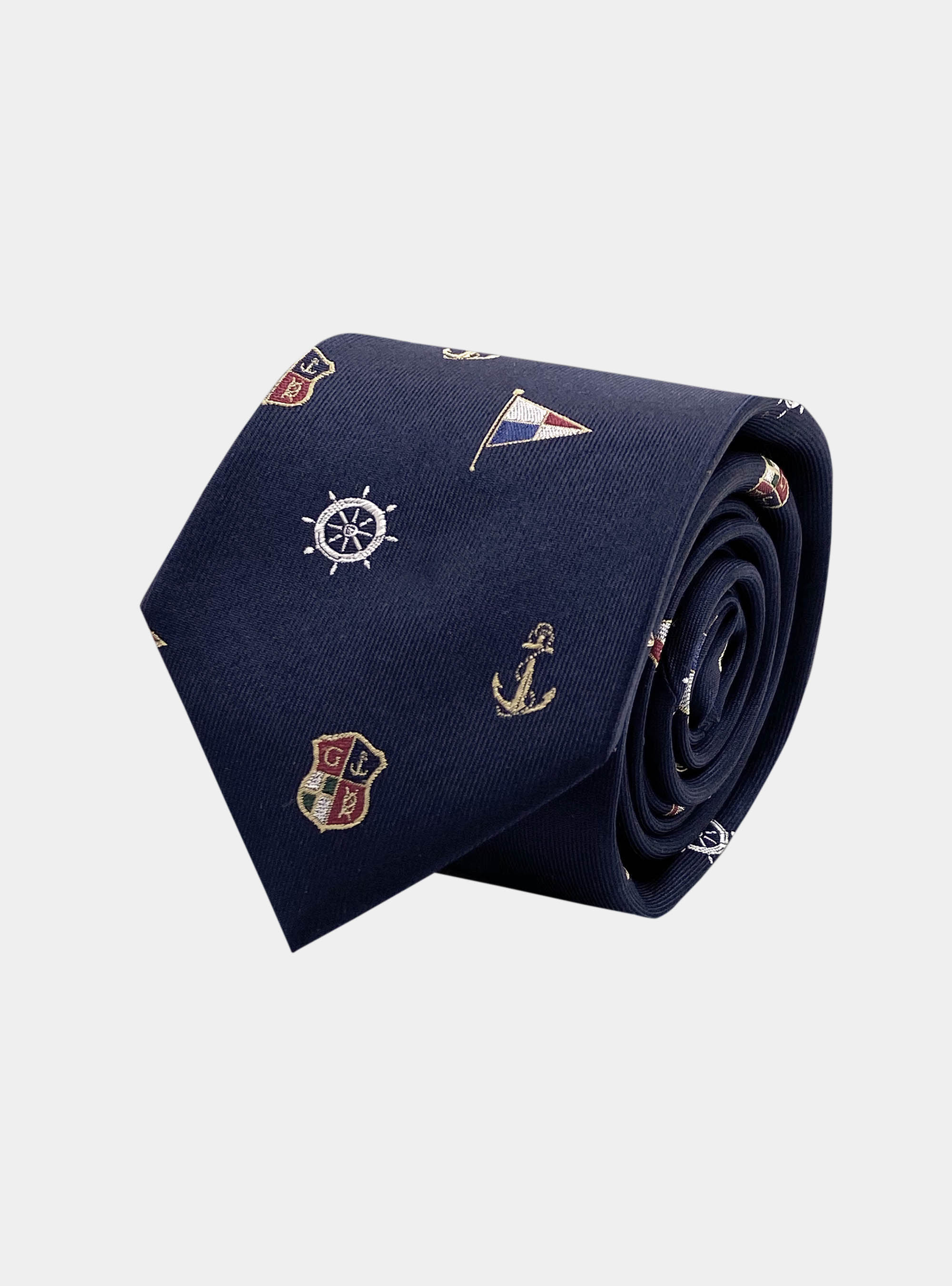 Cravatta in seta fantasia marina, BLU NAVY