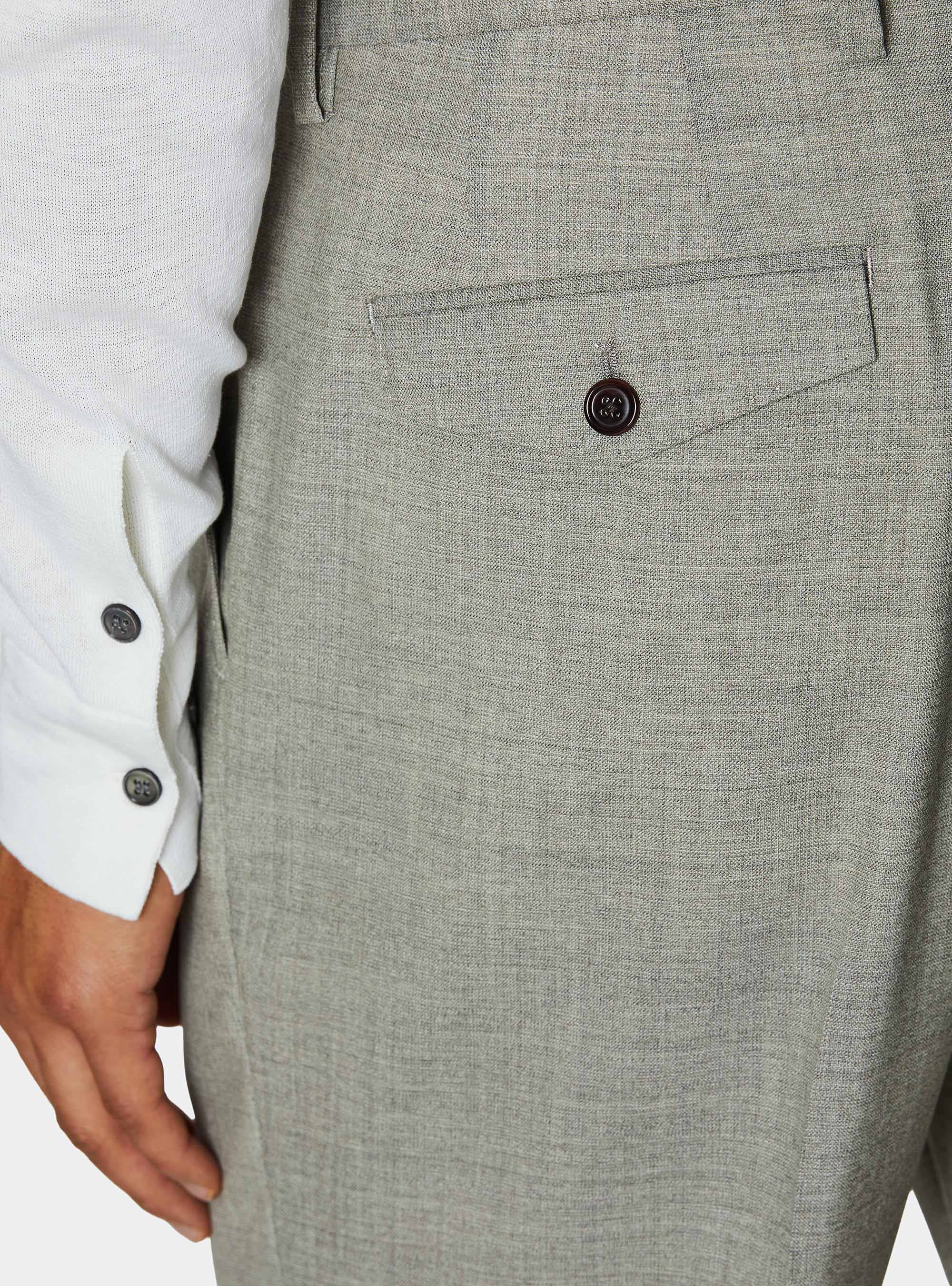 Vitale Barberis Canonico pure wool double pleat trousers, ECRU