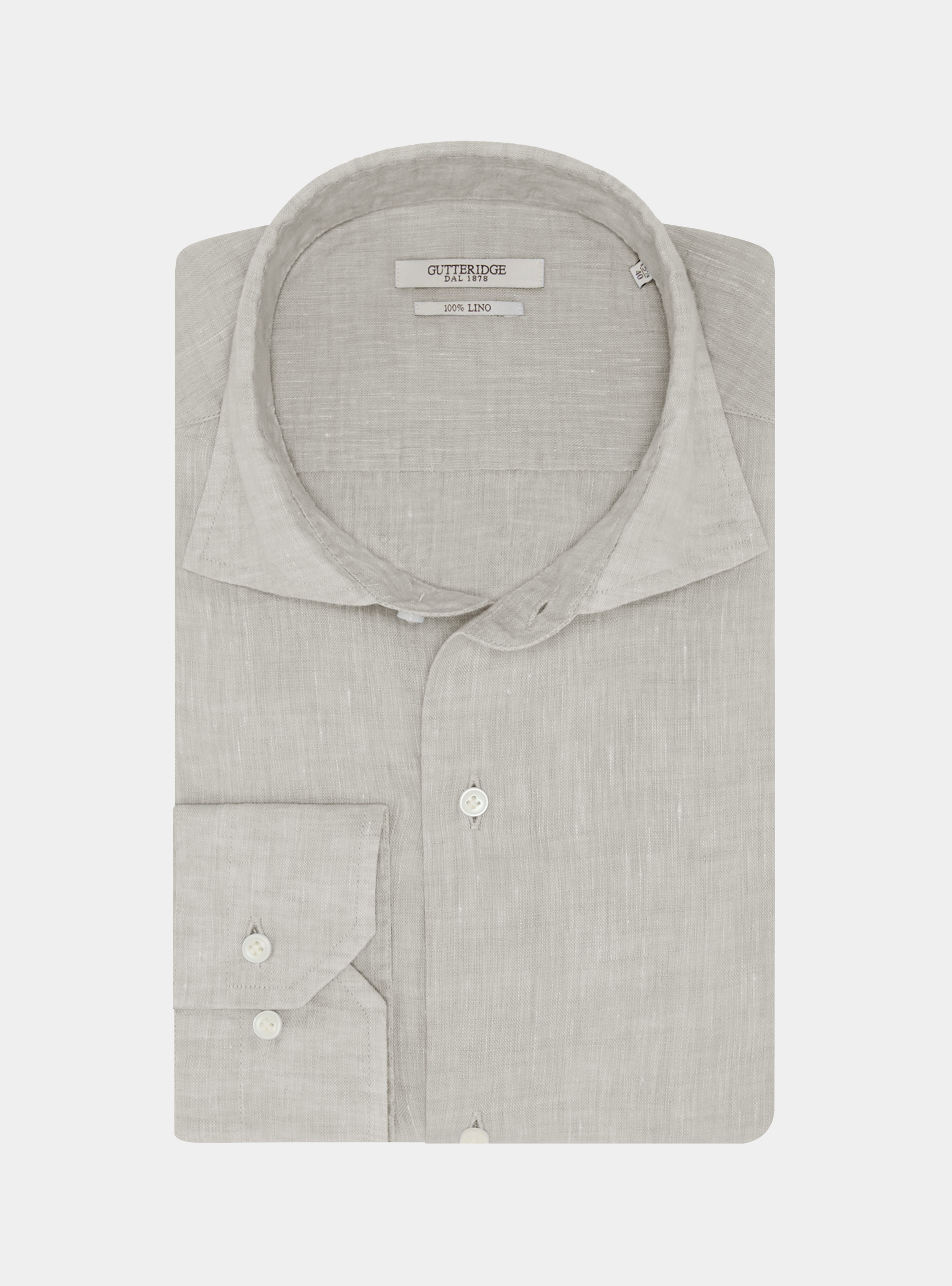 Camicia in puro lino, ECRU MELANGE 0562C