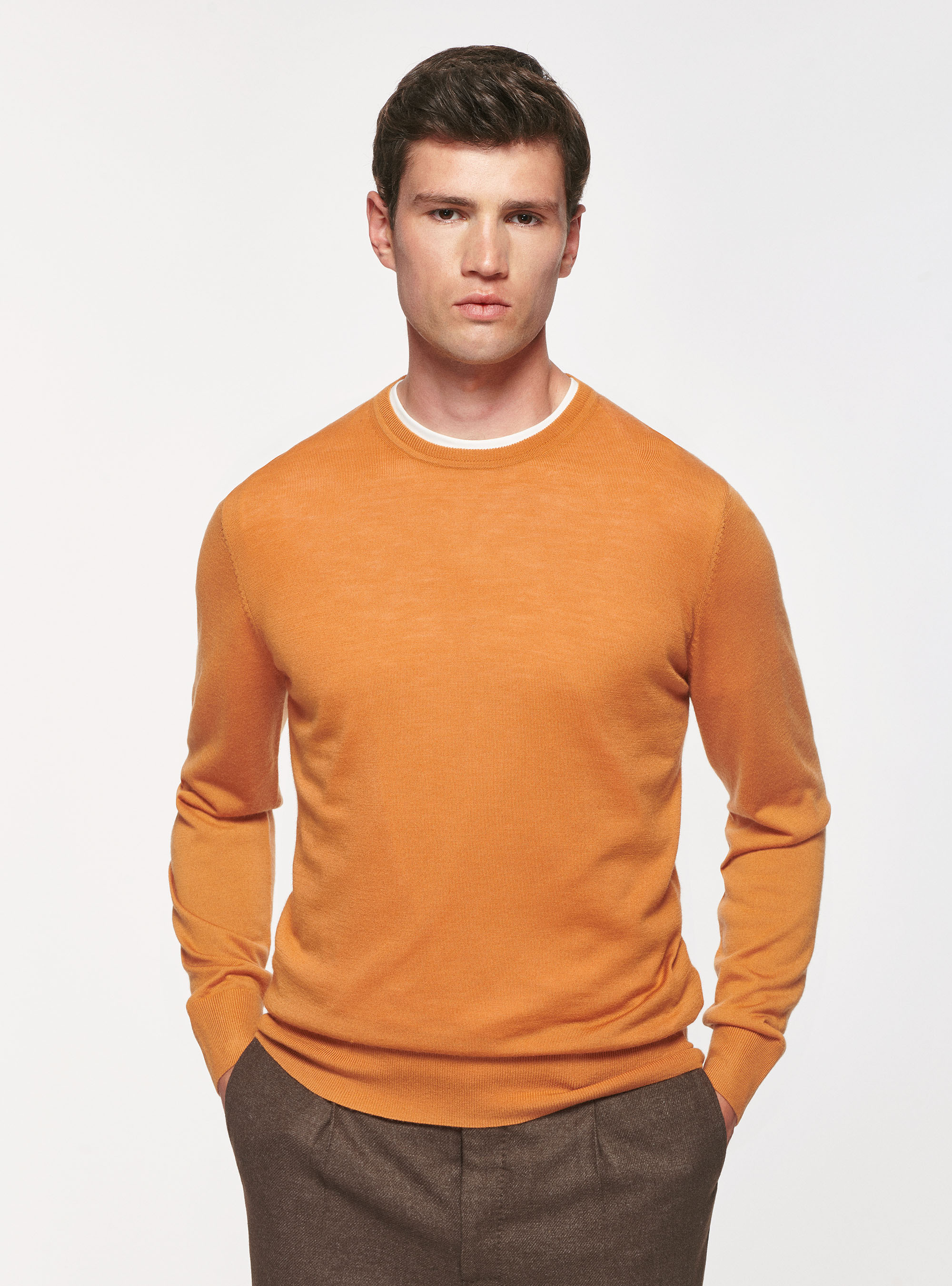Pure merino wool sweater, ORANGE