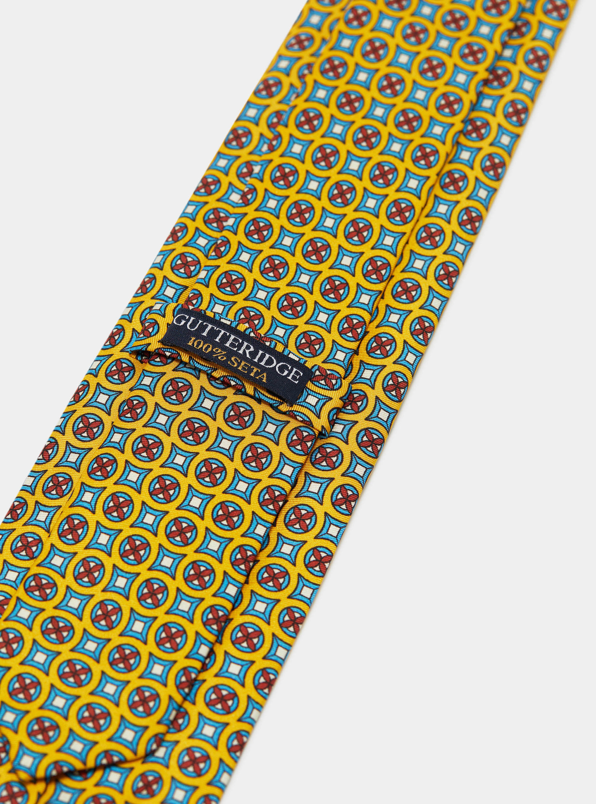 Micro pattern silk tie, YELLOW