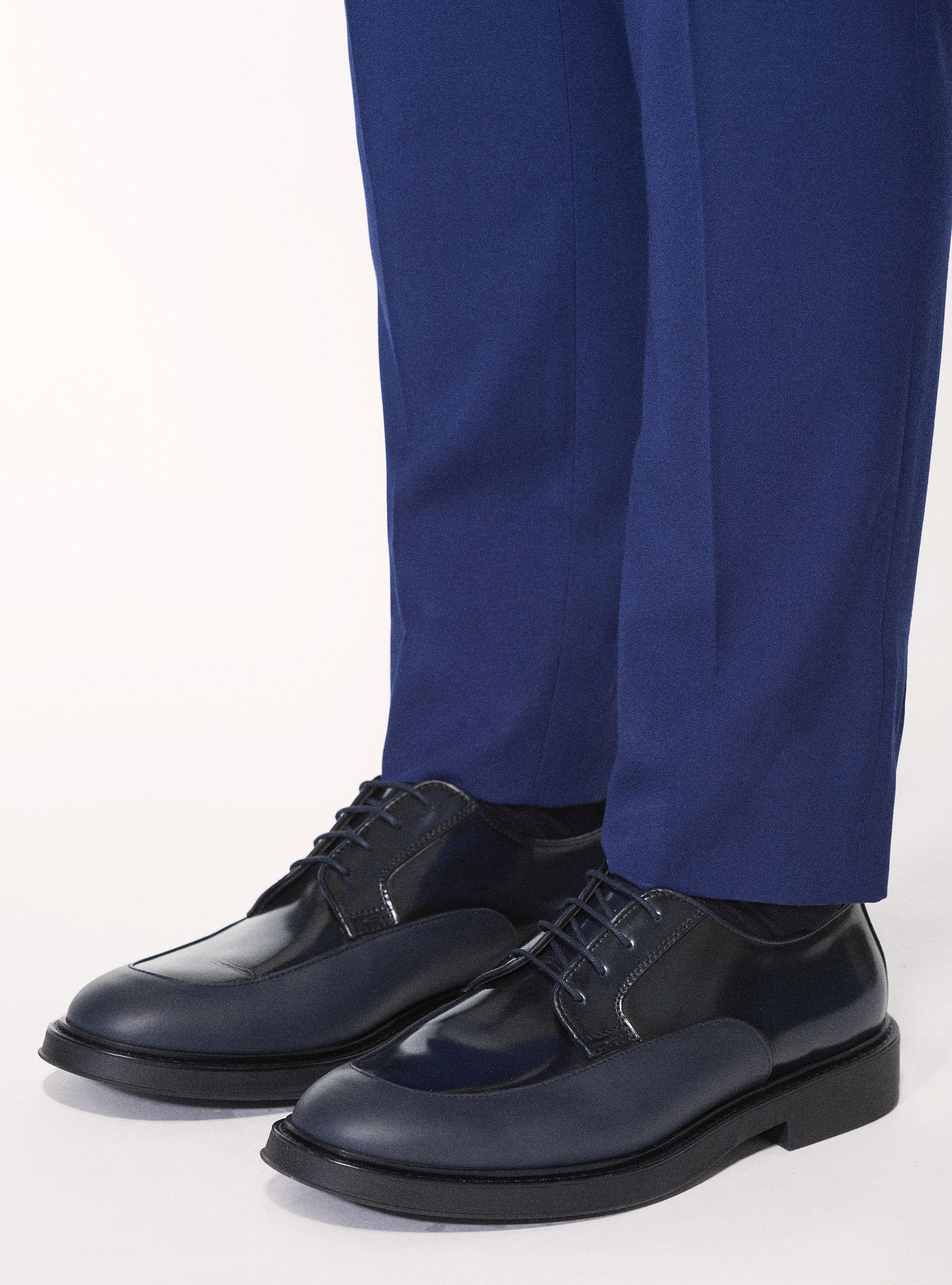 Derby allacciato con suola in gomma ultraleggera, BLU NAVY