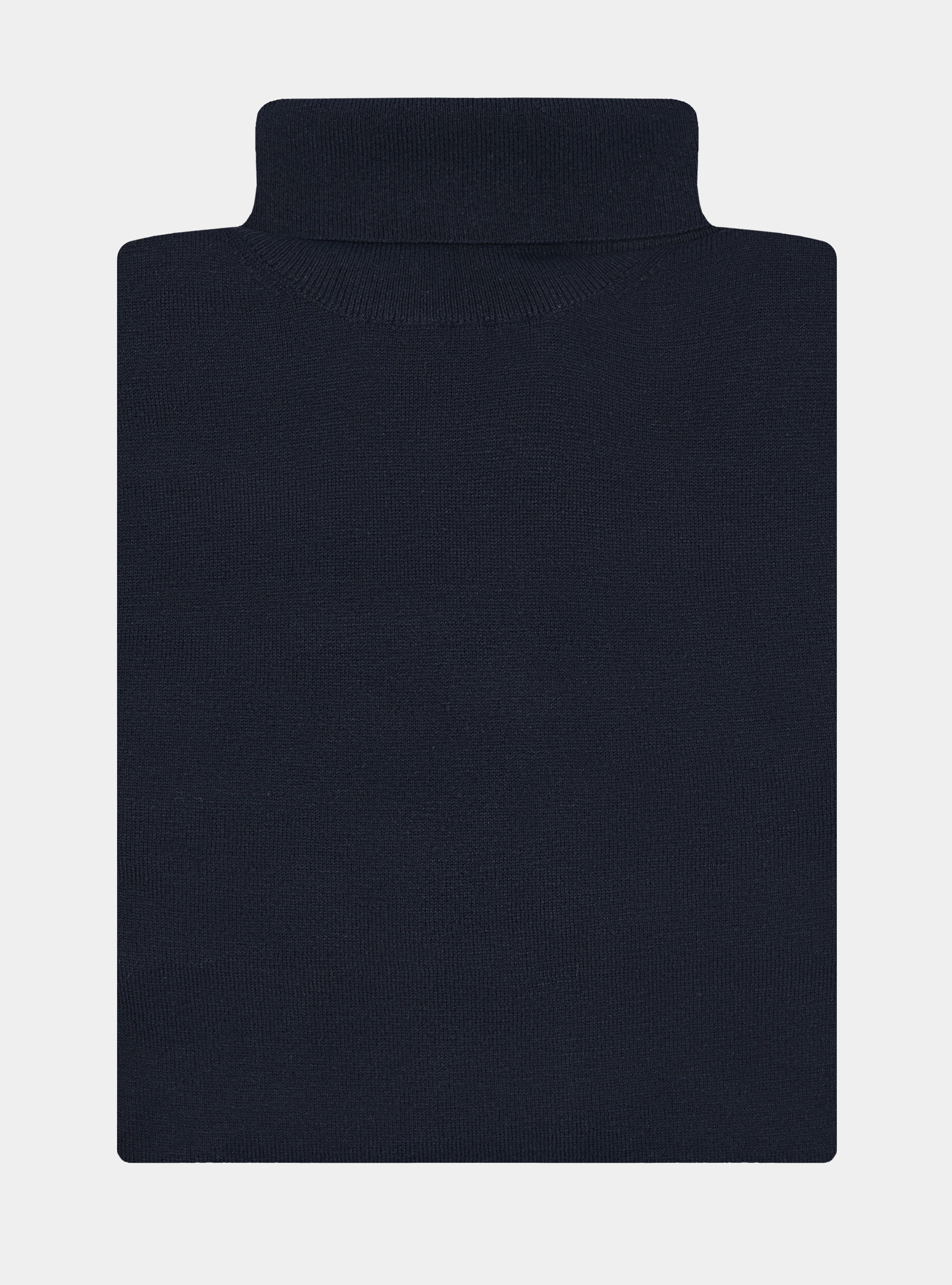 Silk and cashmere cotton turtleneck, NAVY BLUE