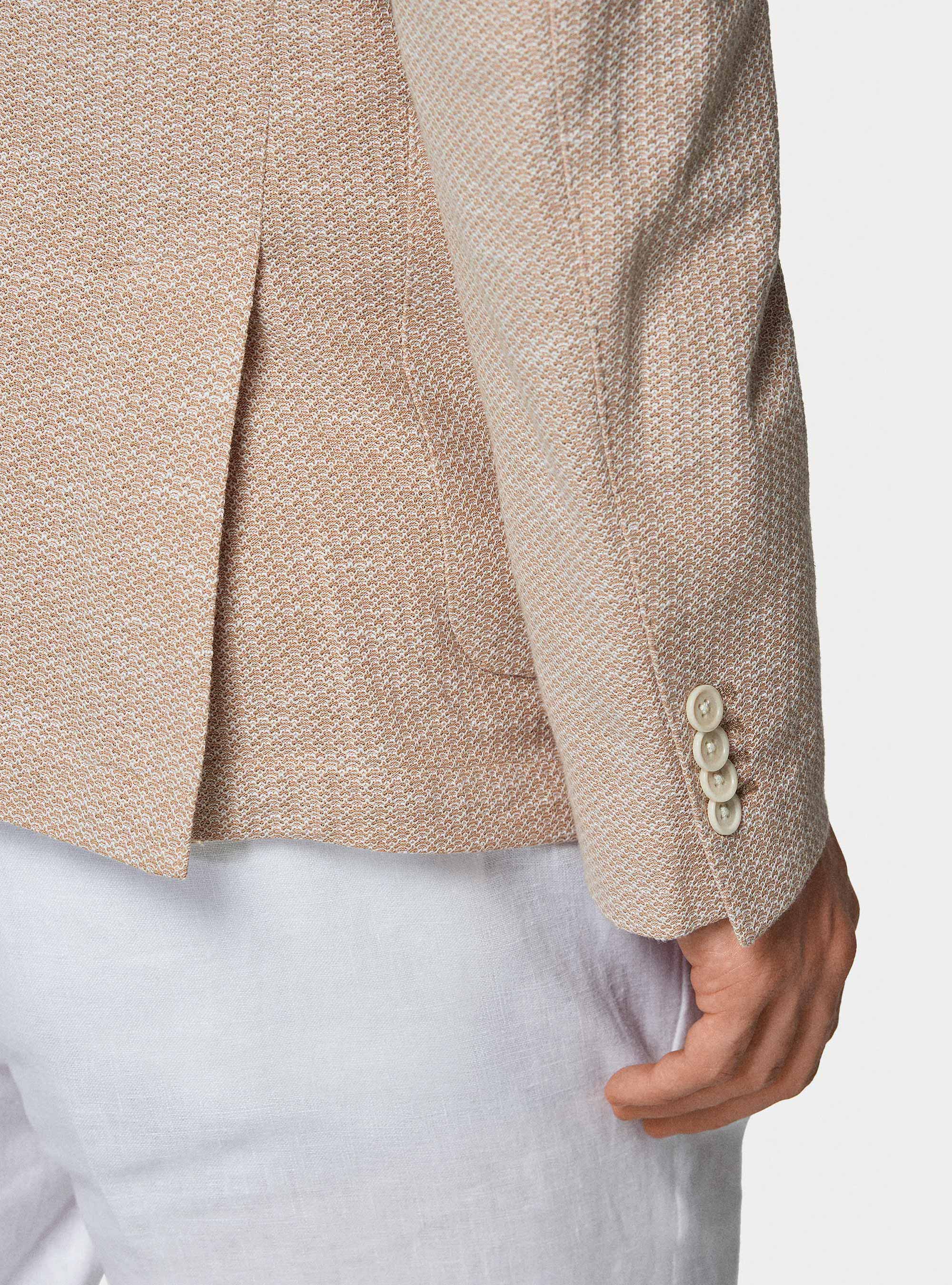 Americana de punto de algodón y lino, PESCA 0461C