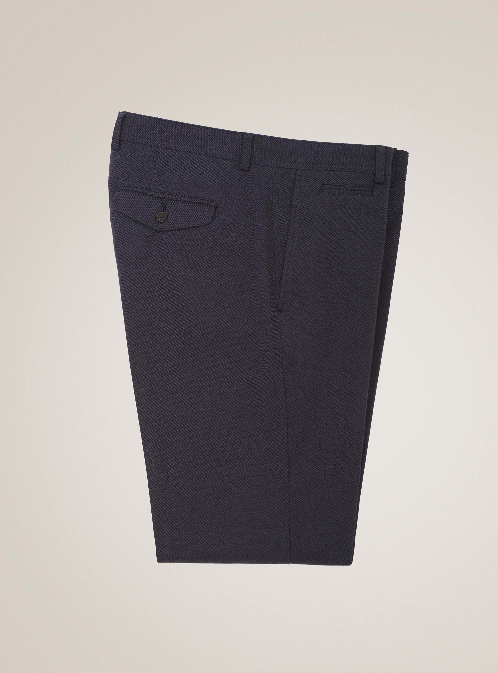 Pantaloni chino slim fit in cotone stretch, BLU NAVY