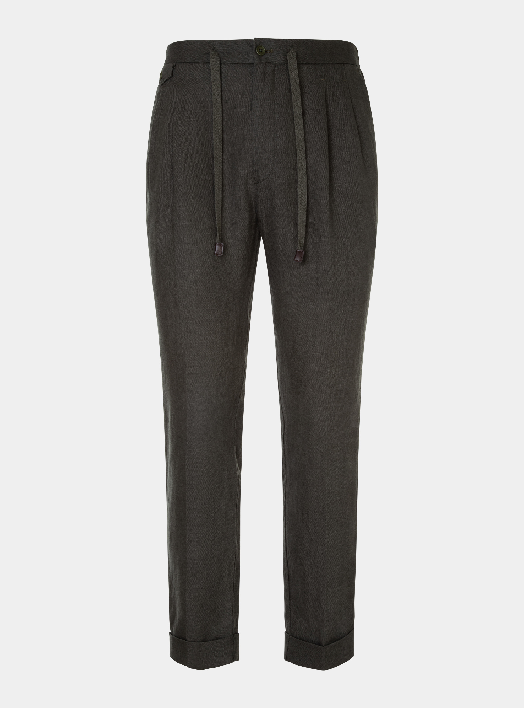 Linen trousers with drawstring, 0609C MILITARE