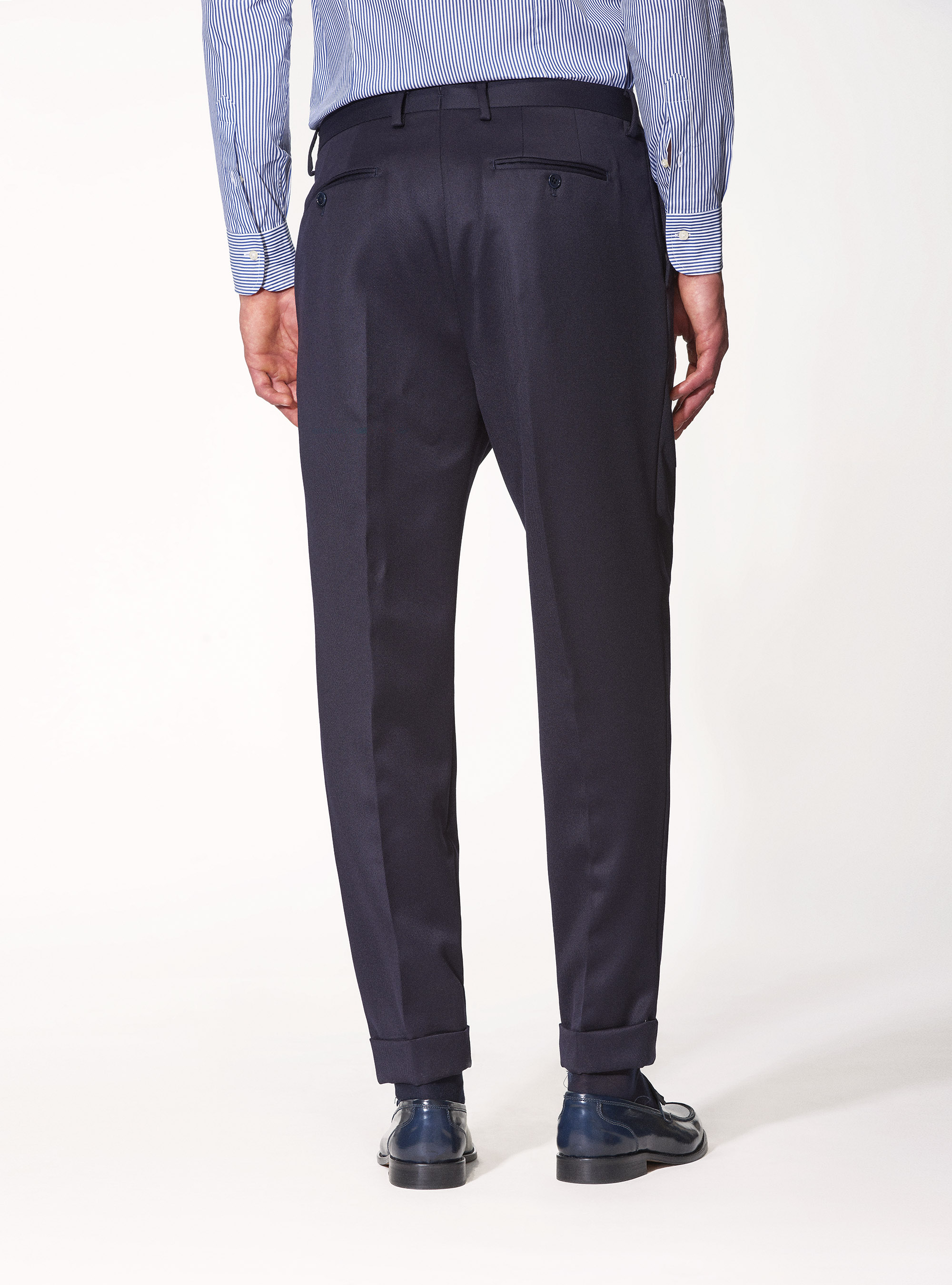 Pantaloni per abito in lana cover Vitale Barberis Canonico, BLU NAVY