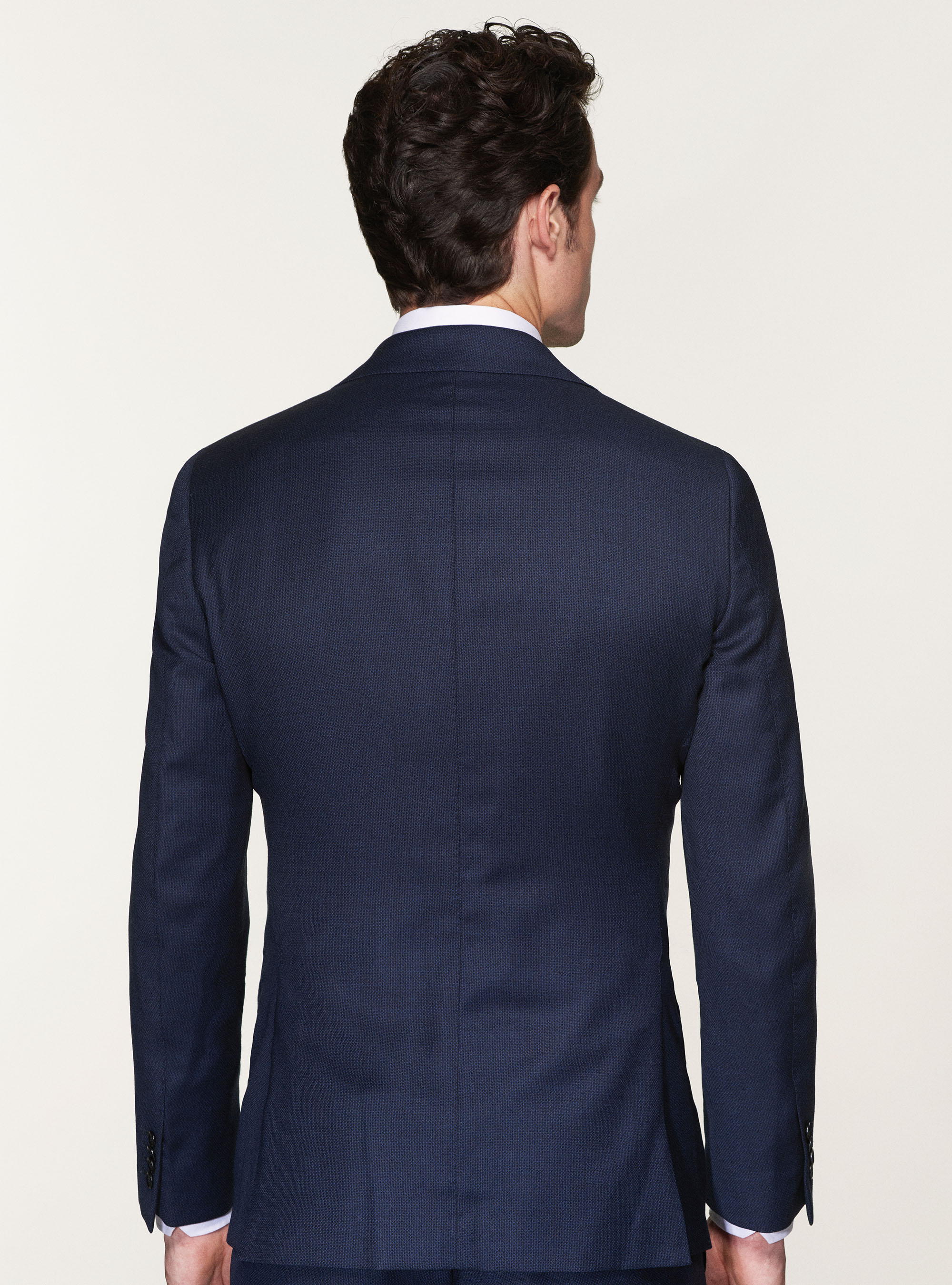 Giacca per abito in pura lana occhio di pernice, BLU NAVY