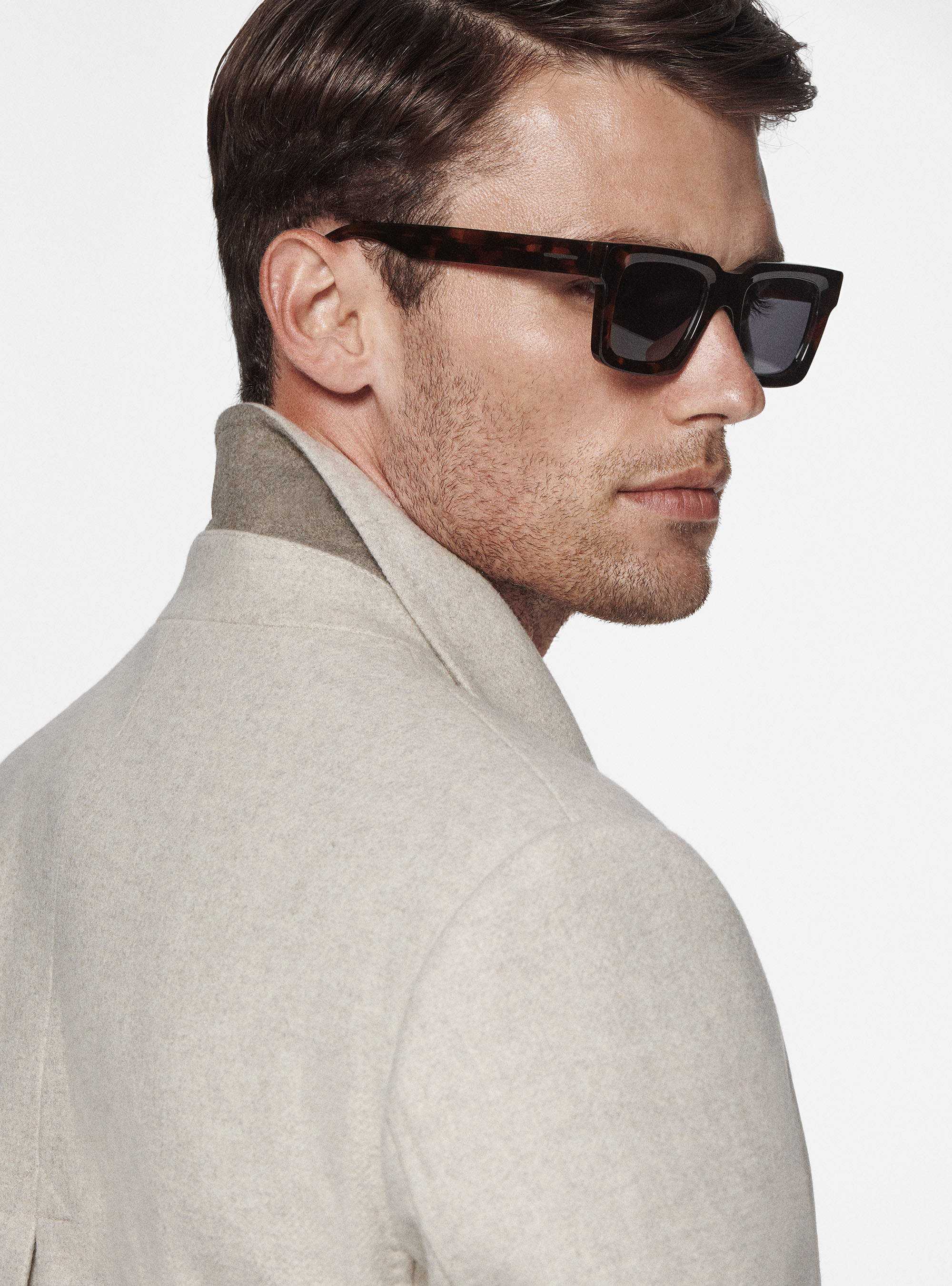 Cappotto doppiopetto in pura lana, ECRU