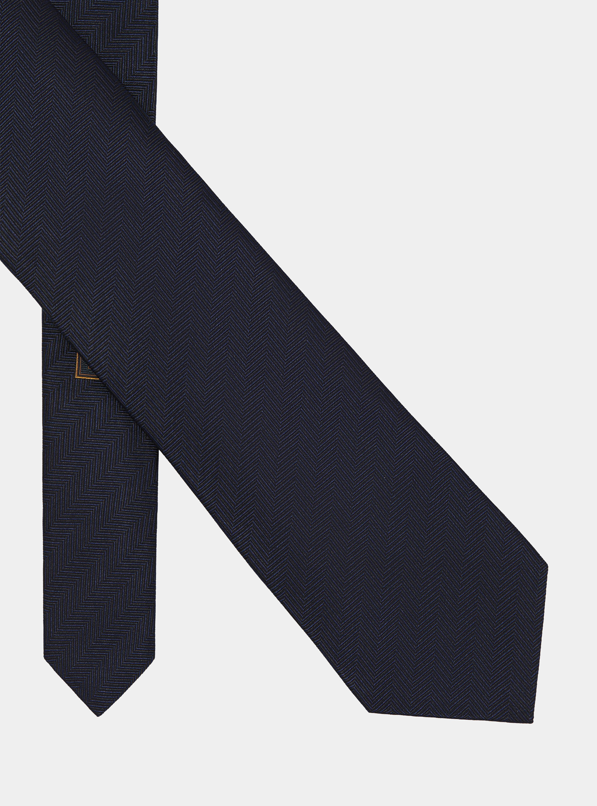 Cravatta herringbone in seta, BLU NAVY