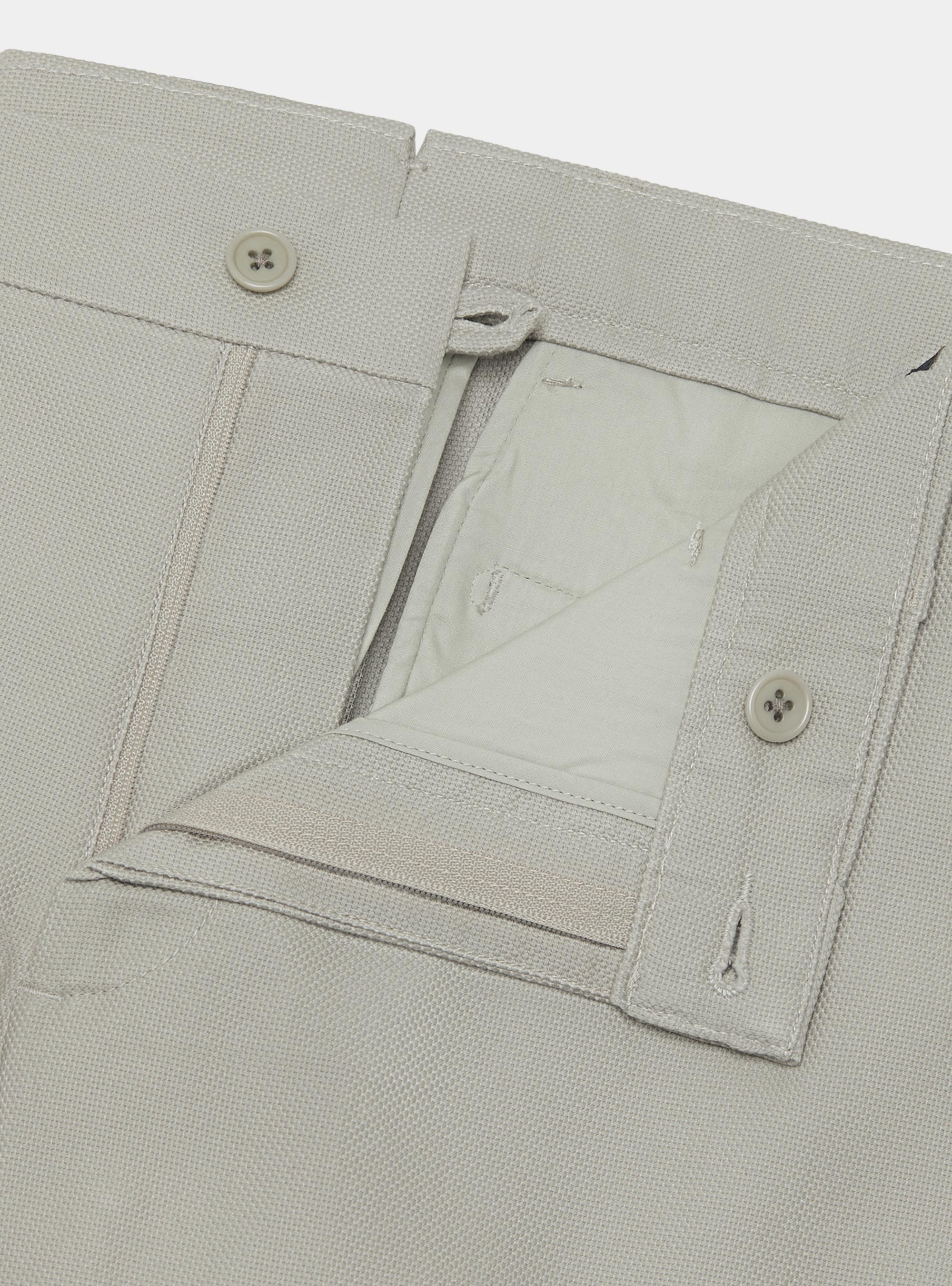 Pantaloni chino slim fit in cotone armaturato, ECRU