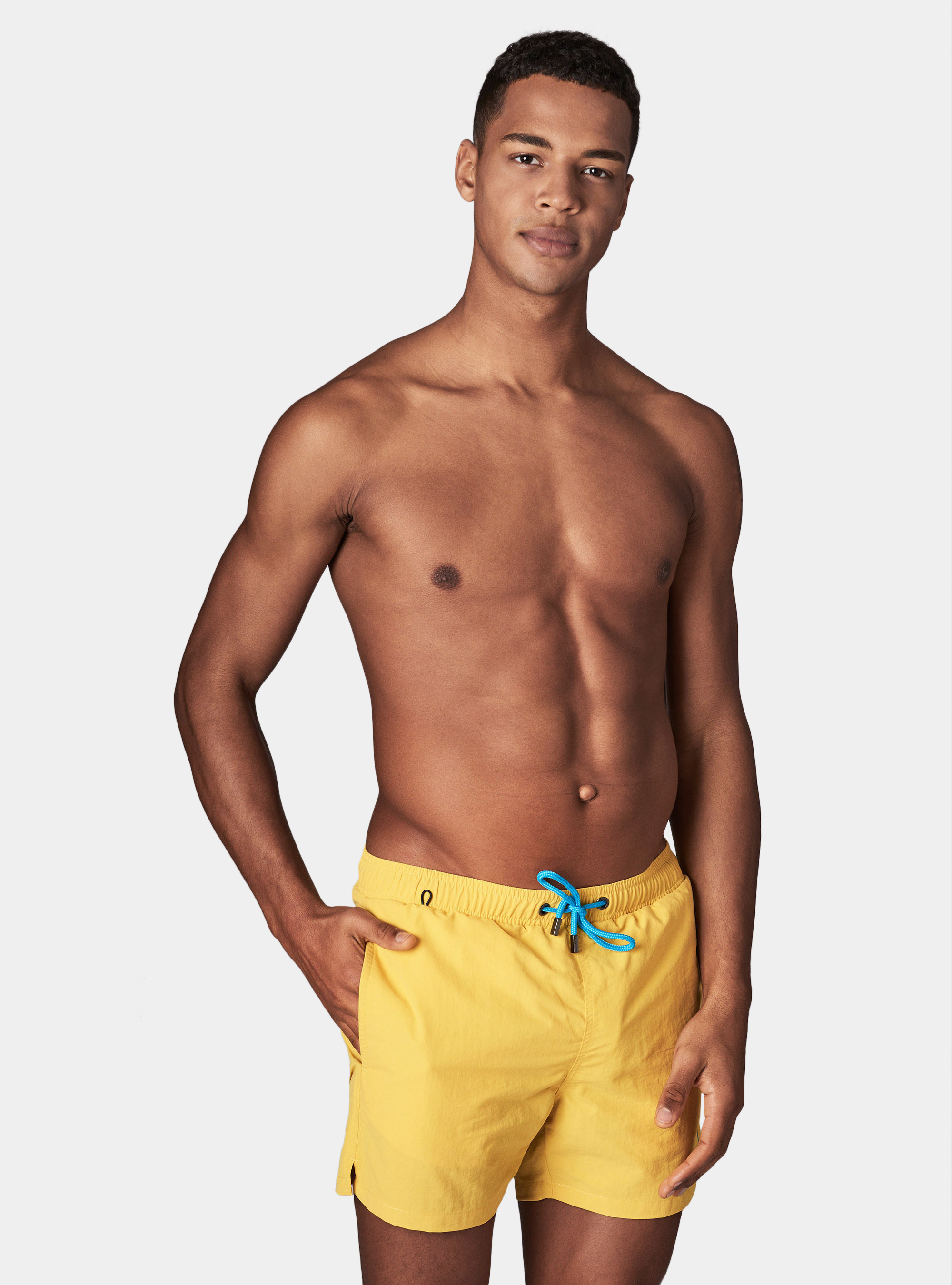 Basic solid colour swimsuit, YELLOW