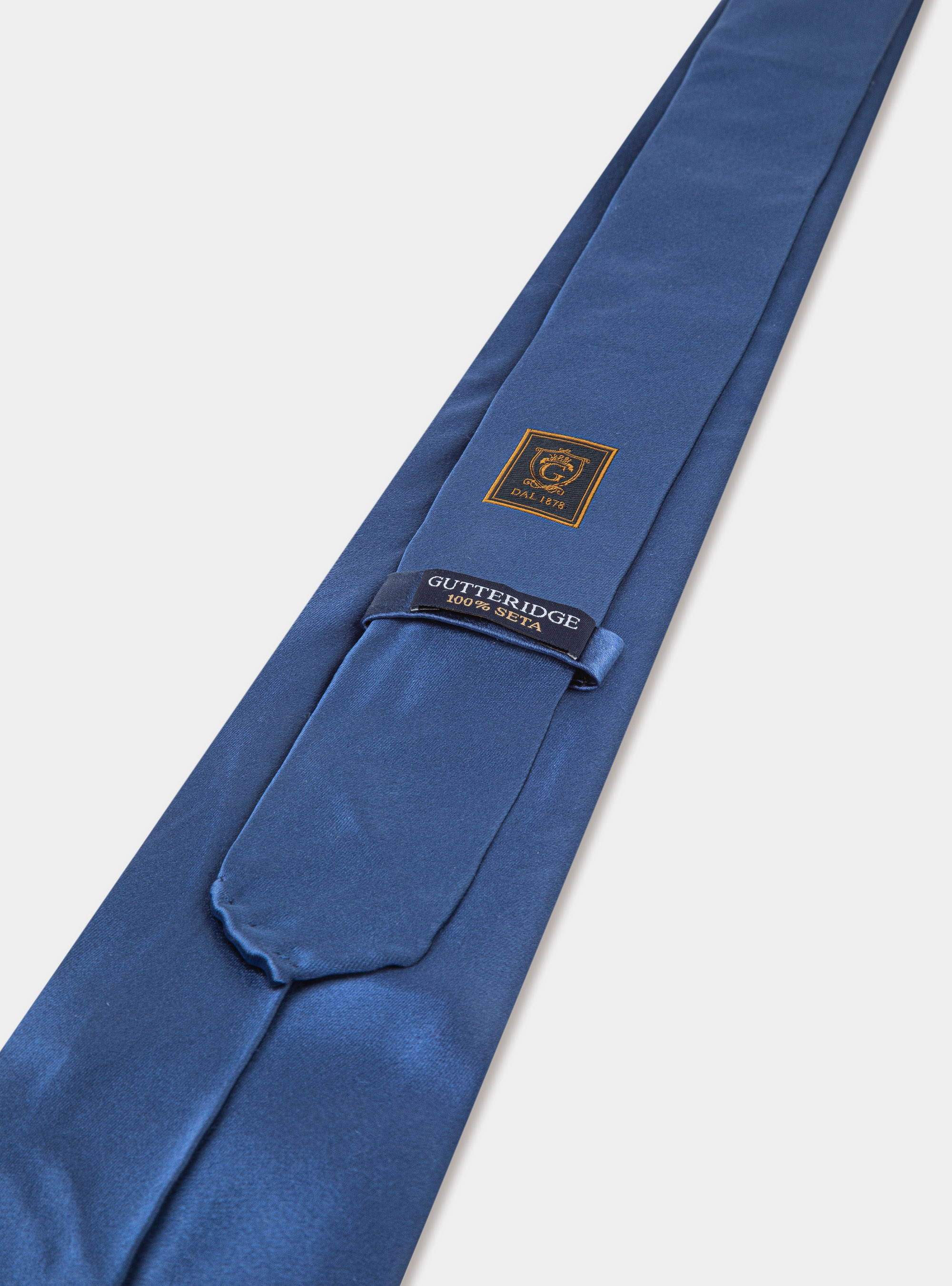 Cravatta in pura seta tinta unita, INCHIOSTRO