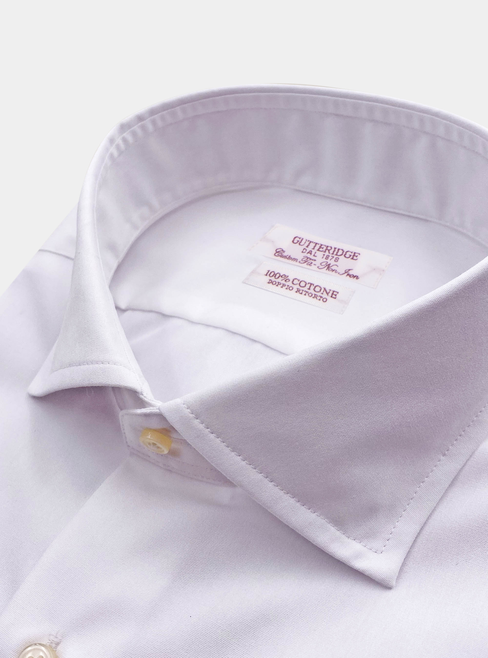 Camicia comfort fit classica in fil a fil di cotone no iron, BIANCO