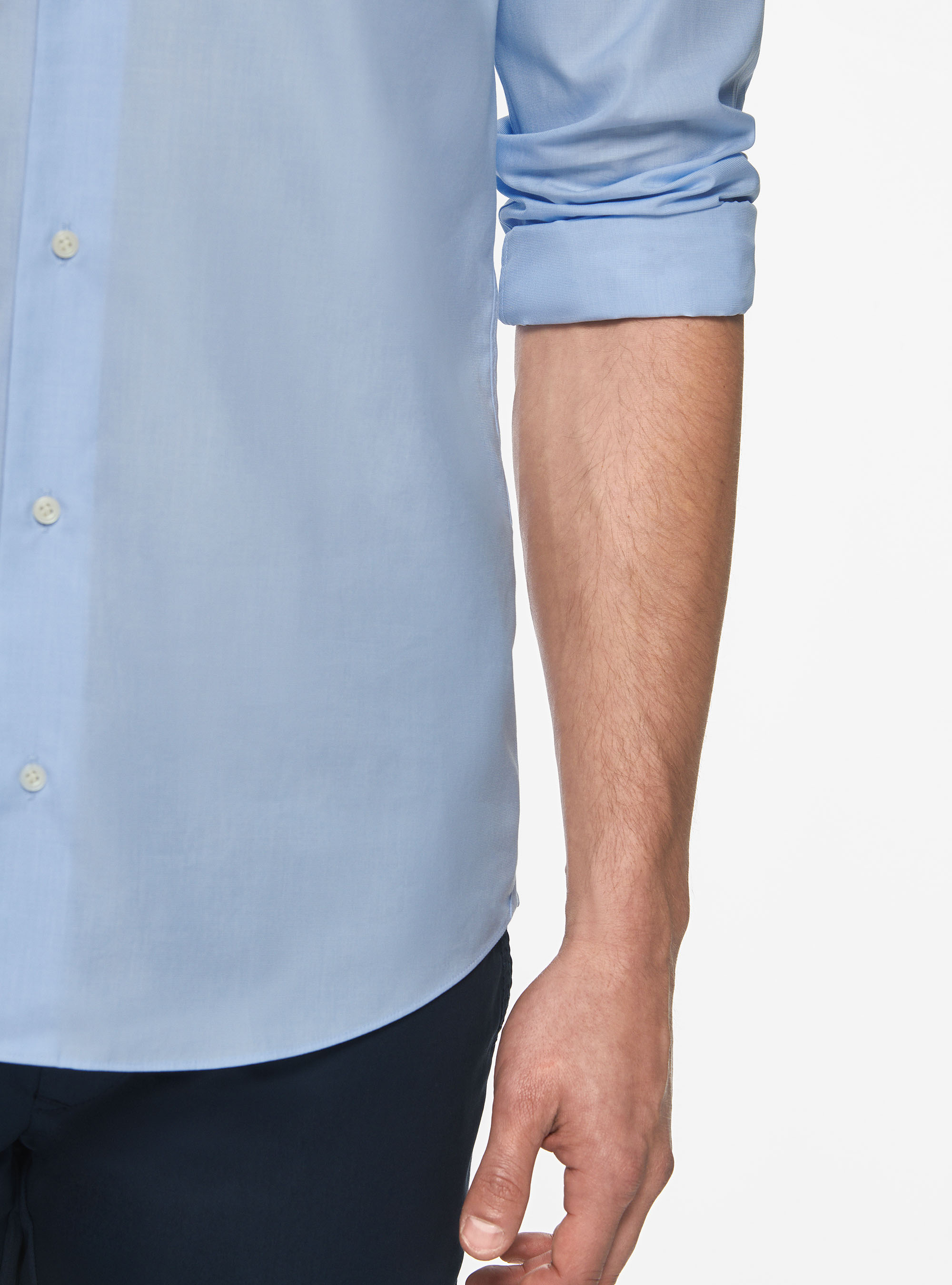Cotton shirt fil a fil, LIGHT BLUE
