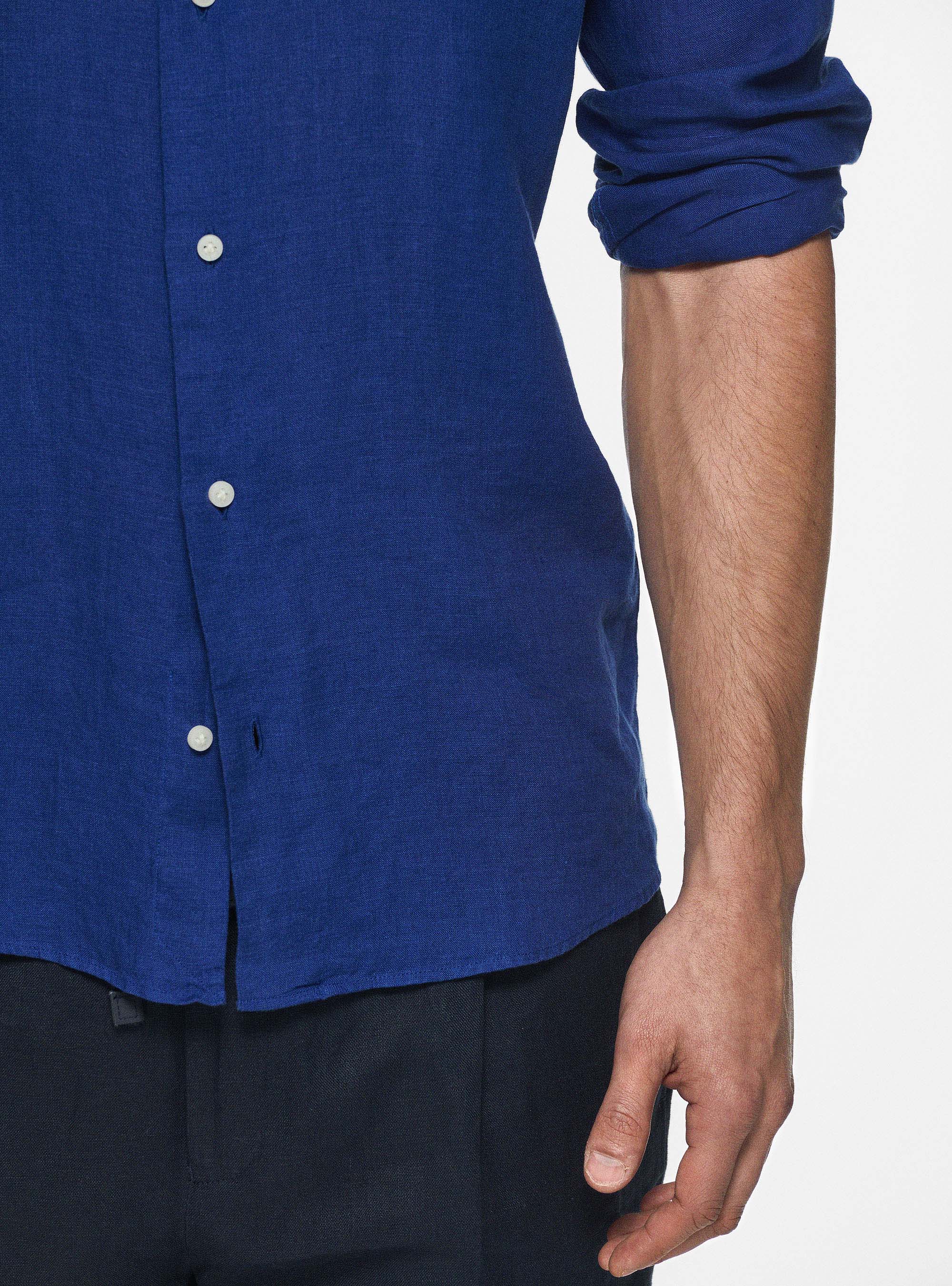 Pure linen shirt, BLUE