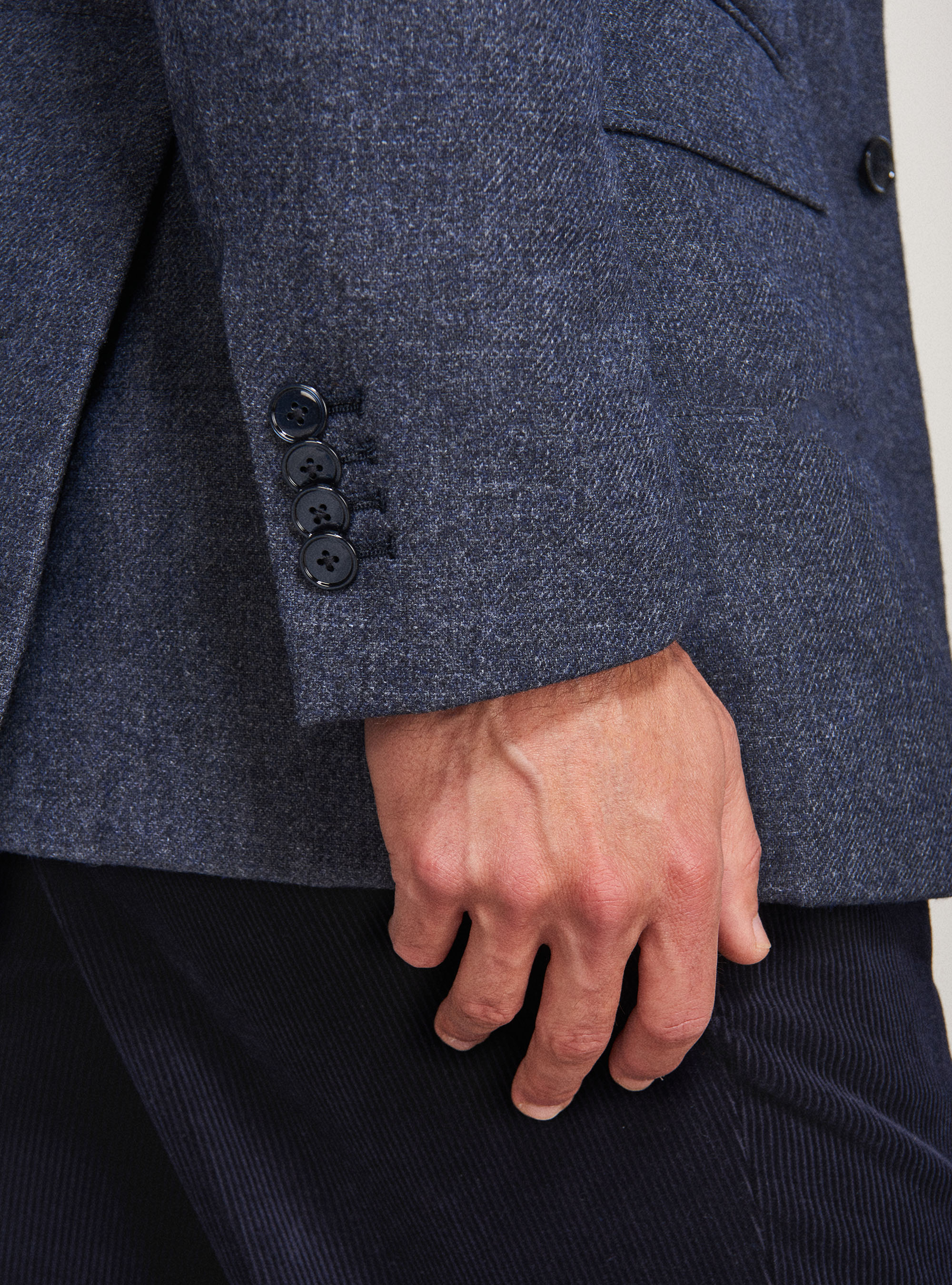 Giubbino in flanella imbottito con pettorina, BLU NAVY