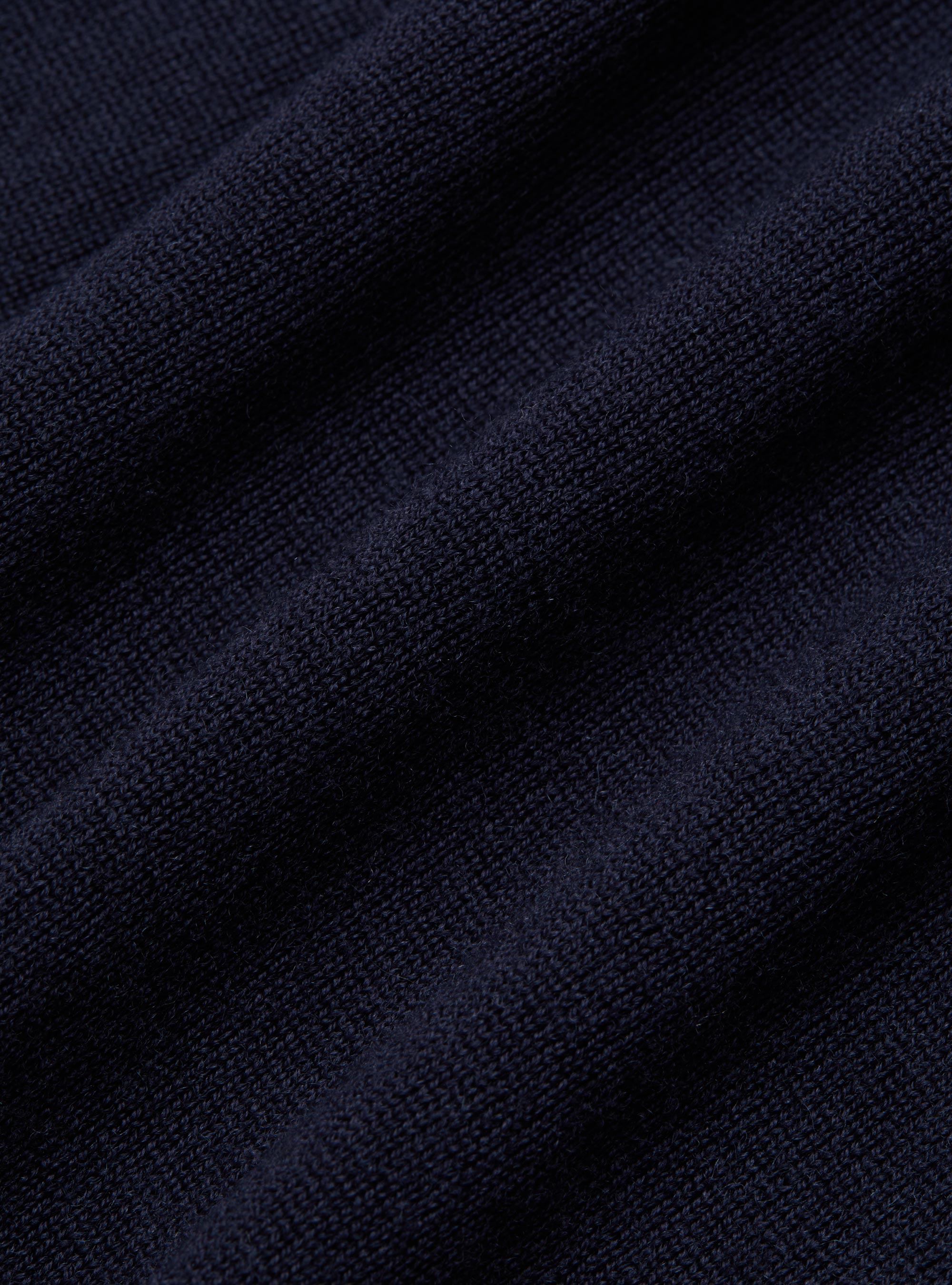 Polo shirt in pure extra-fine merino wool, NAVY BLUE