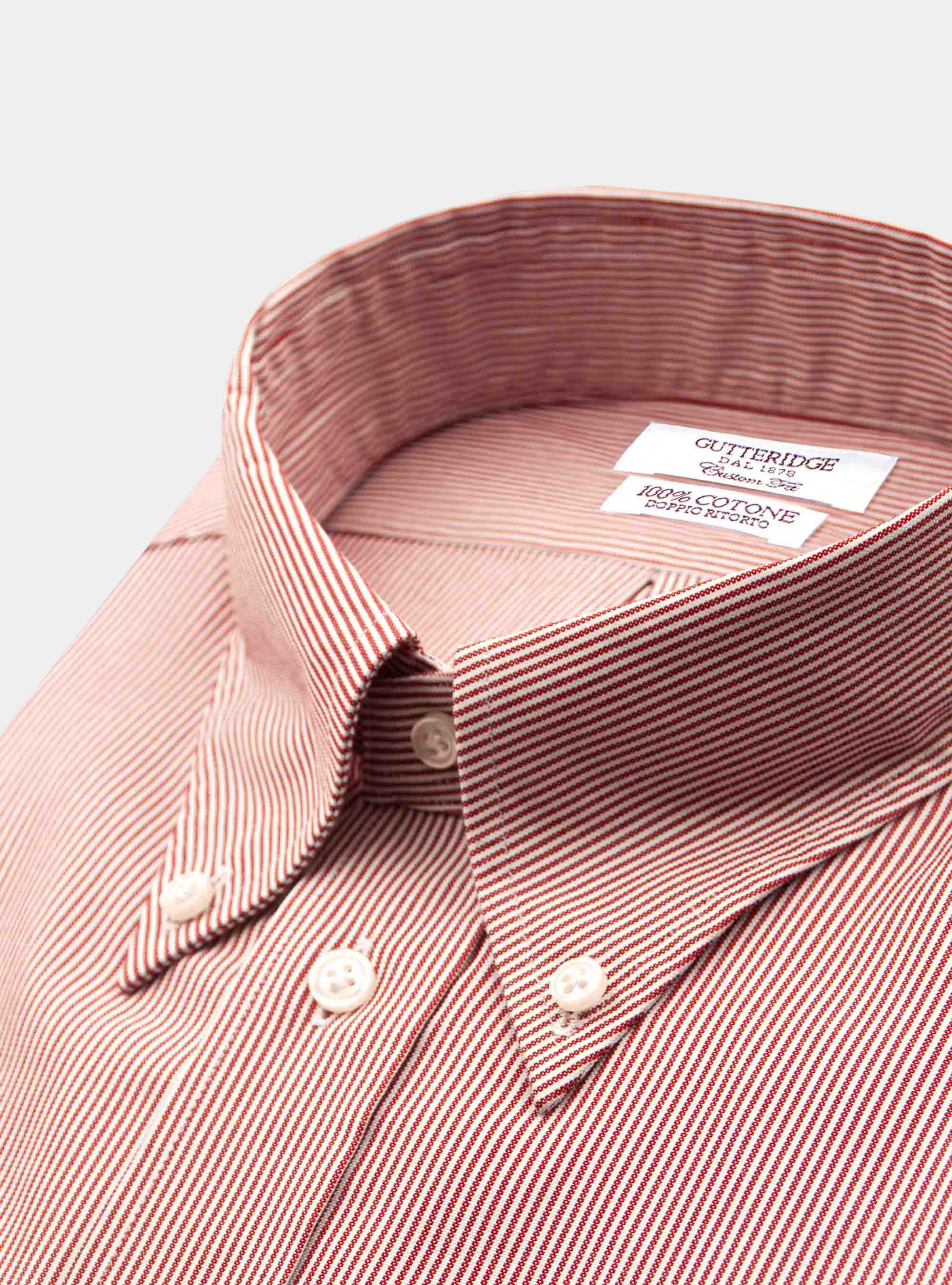 Oxford striped Custom button down collar shirt, RED