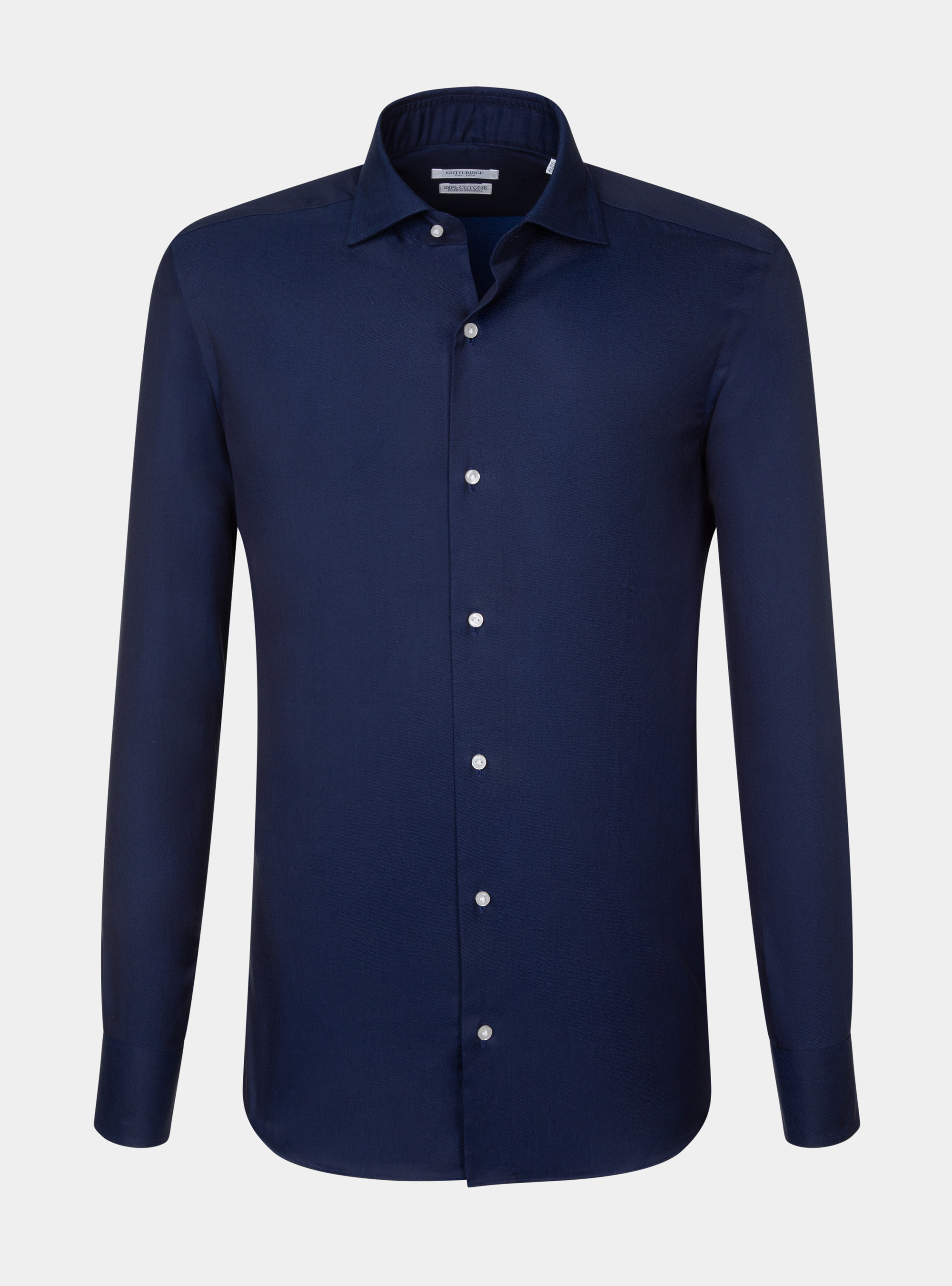 Slim fit cotton twill shirt, BLUE