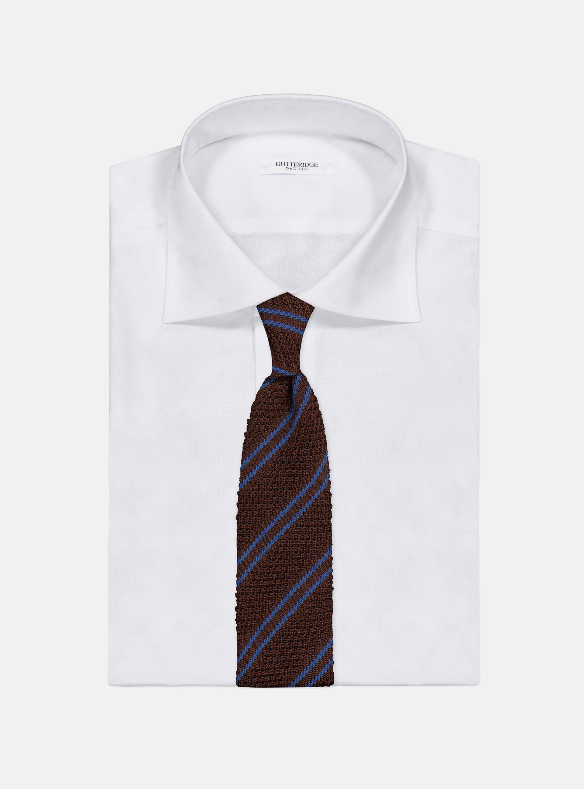 Knitted diagonal stripes tie