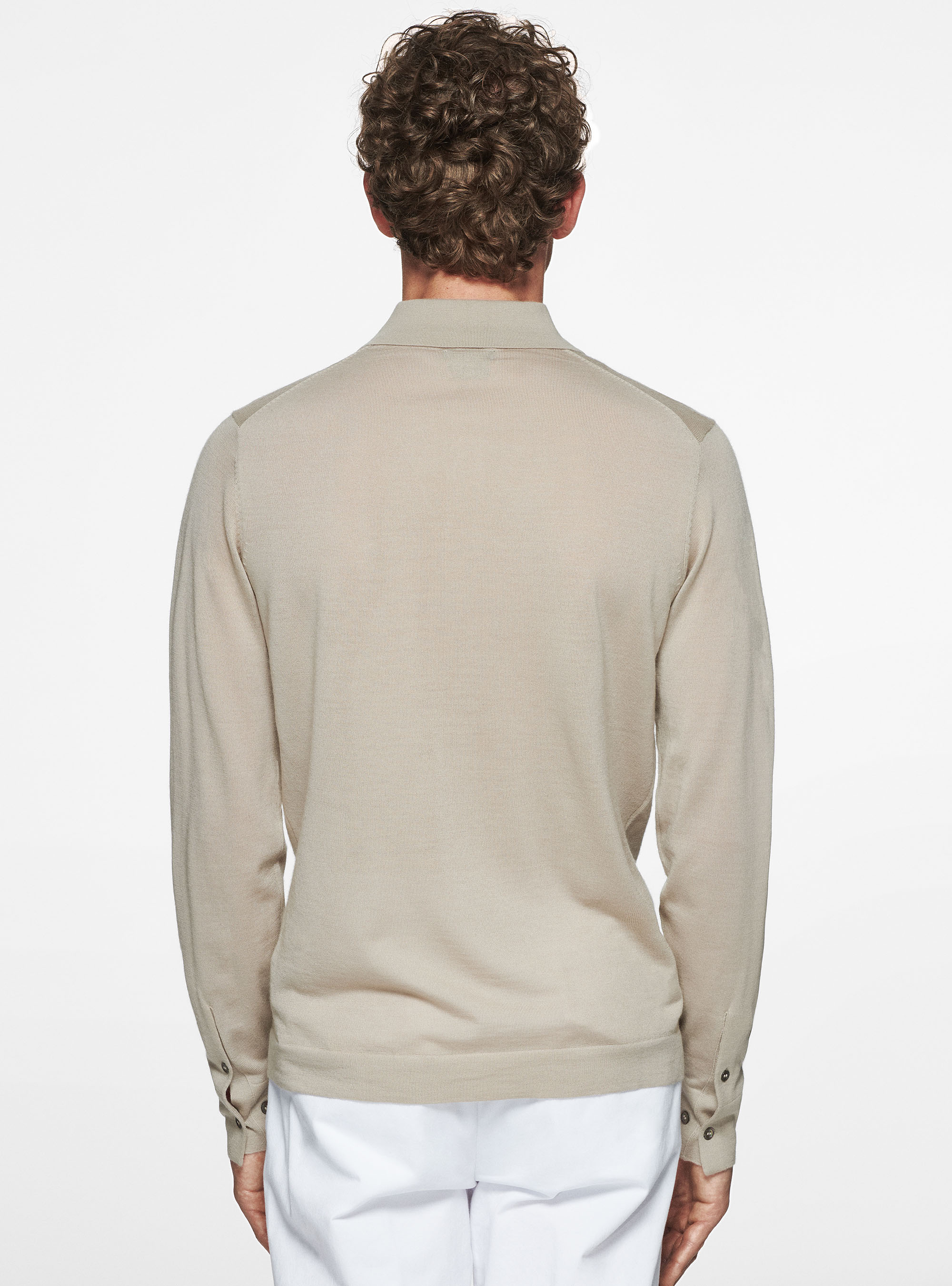 Strickhemd aus reiner extrafeiner Merinowolle, SABBIA 0561C