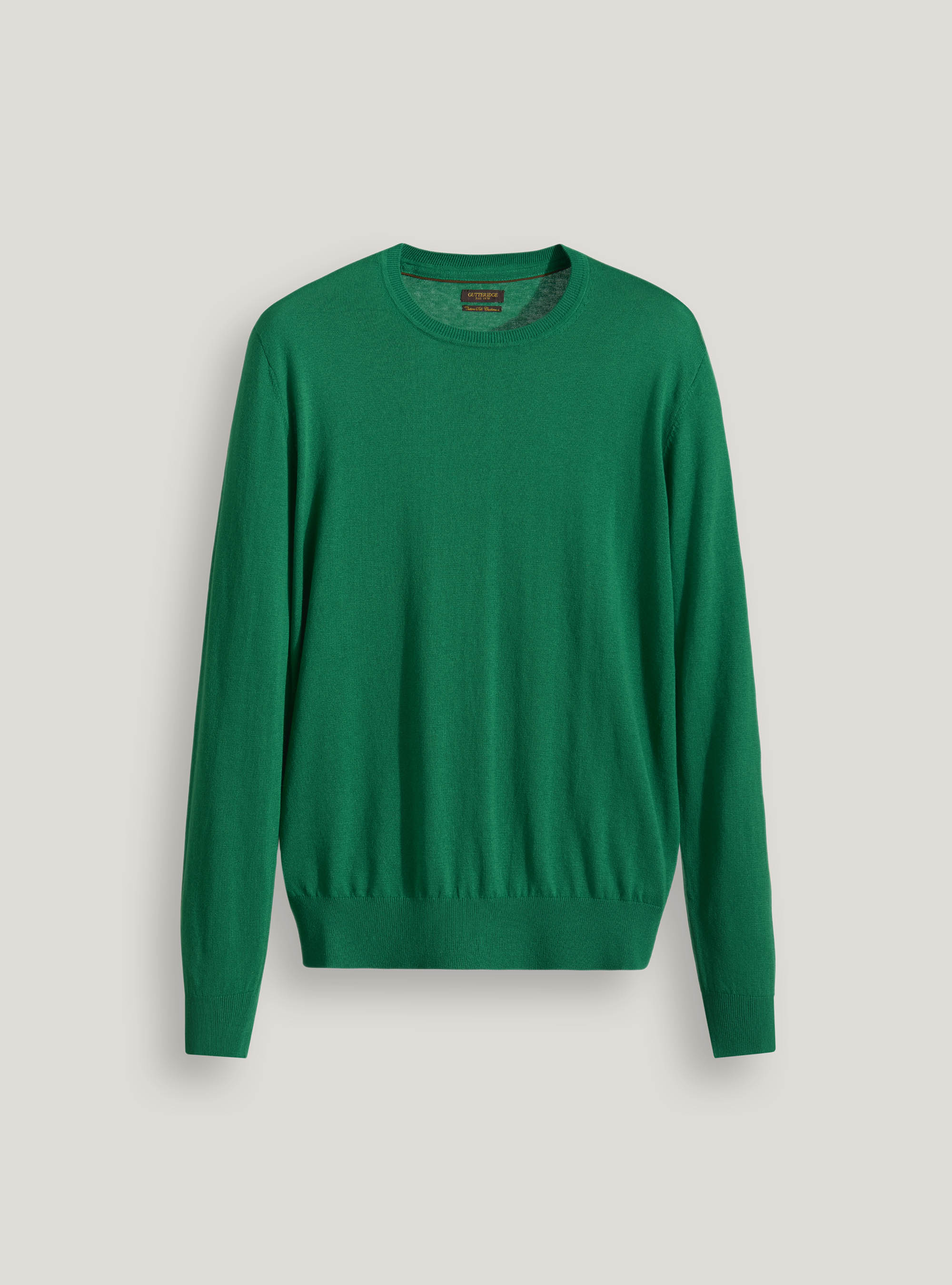 Maglia girocollo in cotone seta e cashmere, OLIVA