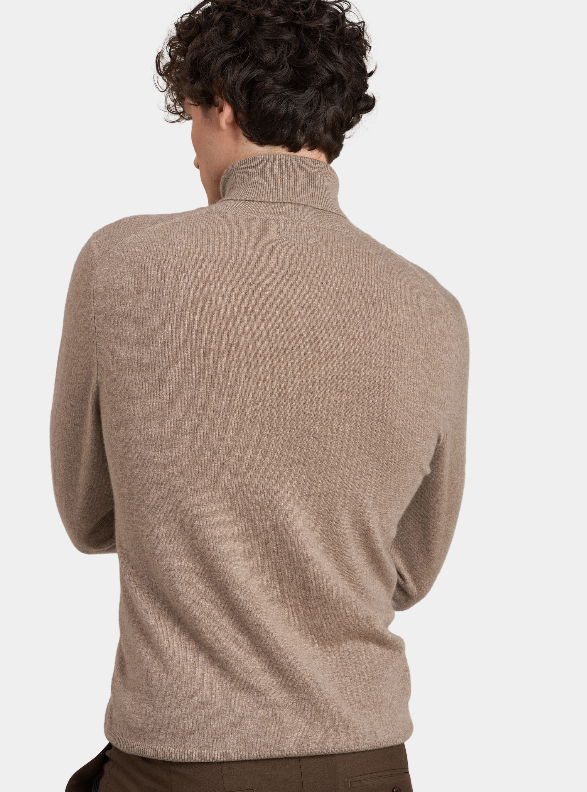 High neck sweater 100% cashmere, ECRU