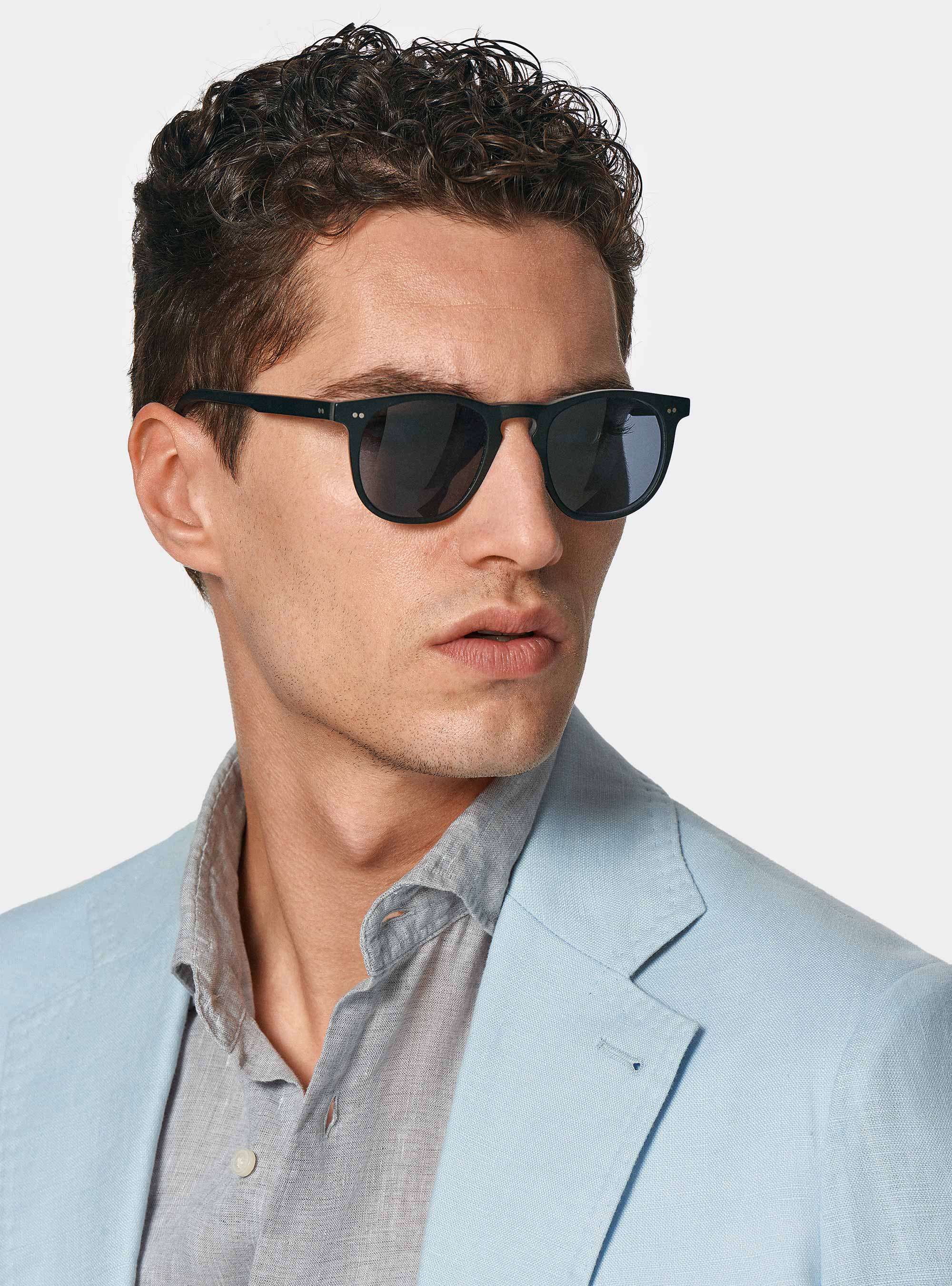 Giacca abito in puro lino, AZZURRO