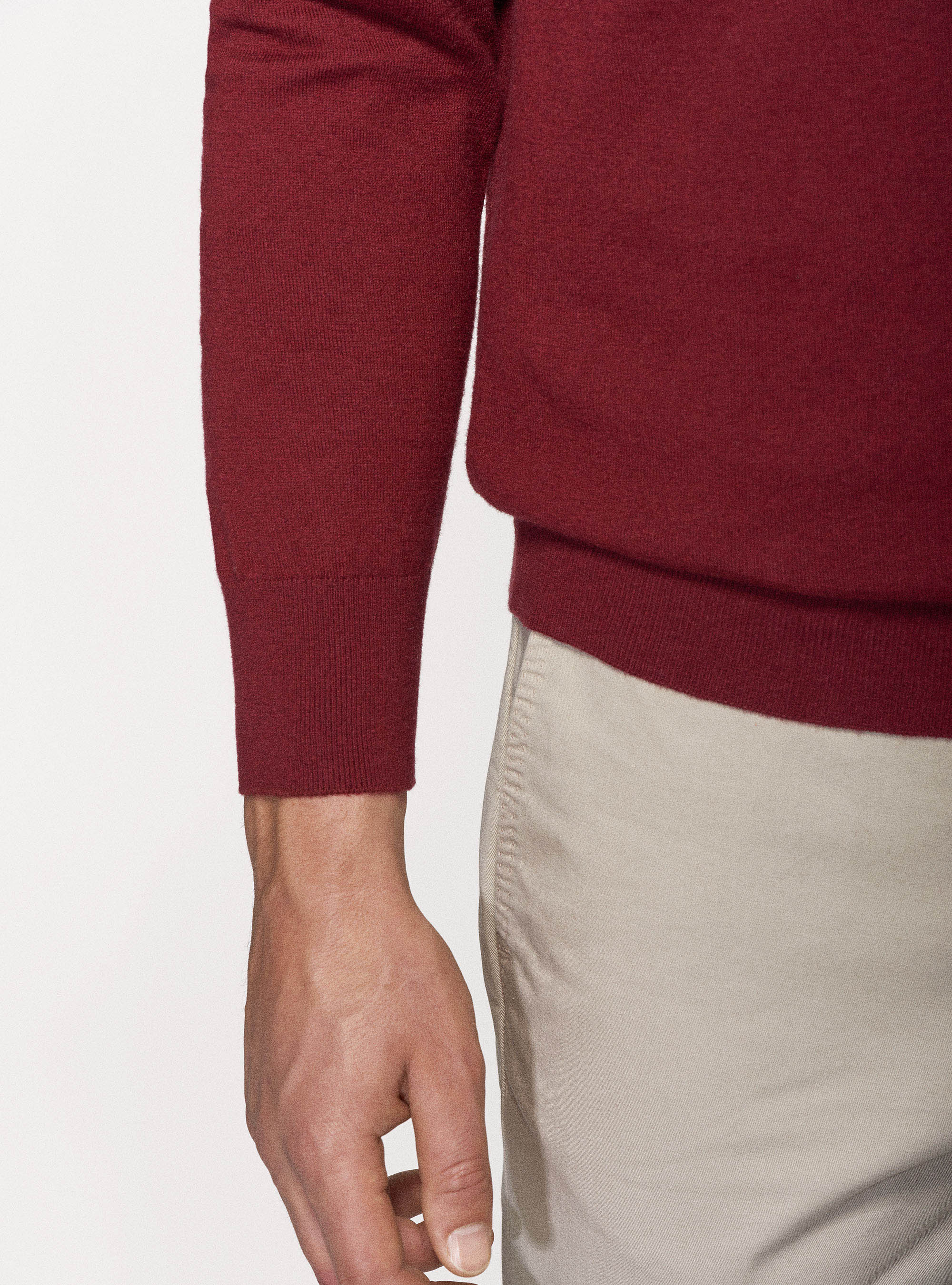 Dolcevita in cotone seta e cashmere, BORDEAUX