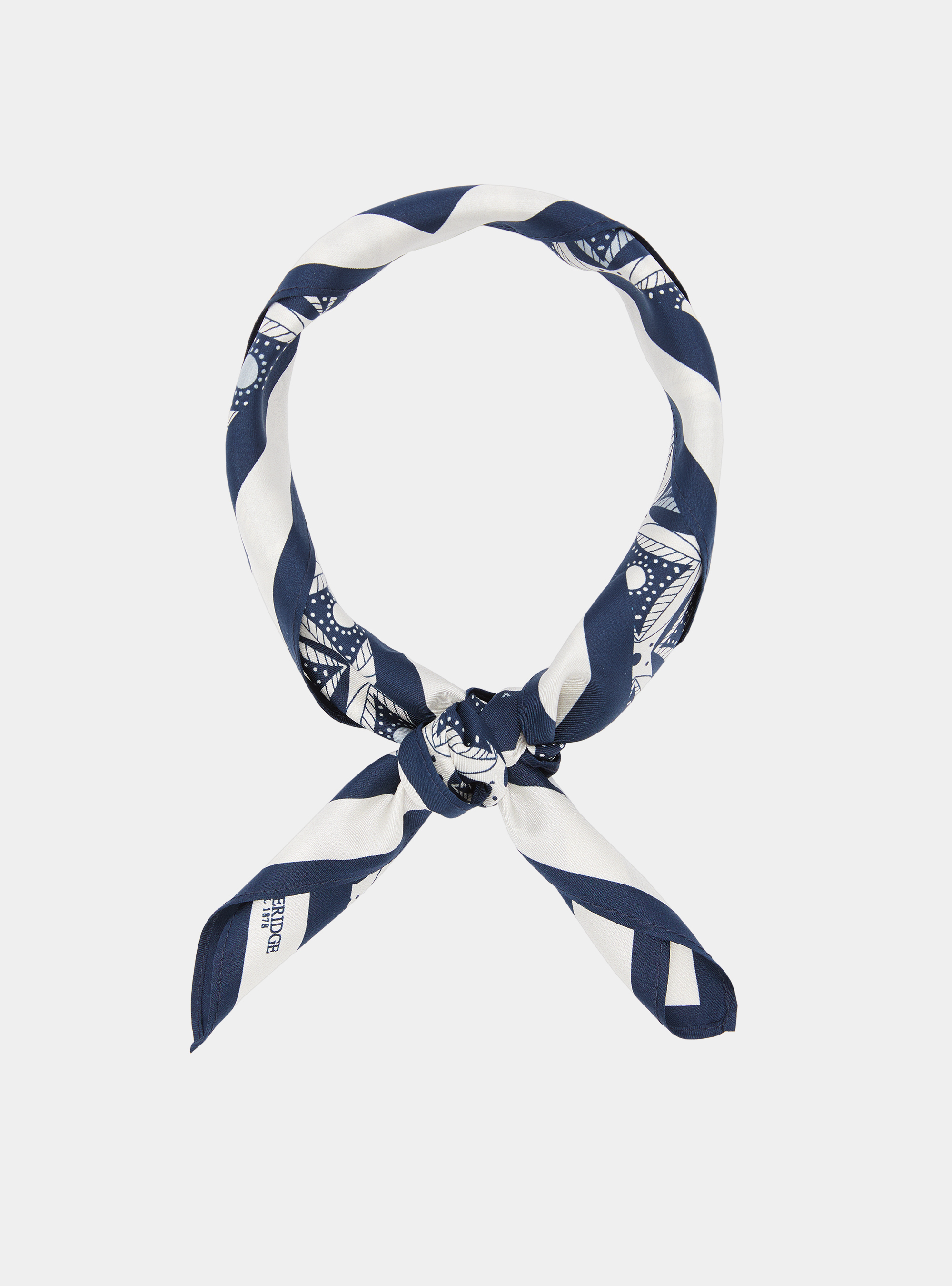 Foulard in seta stampa geometrica, BLU NAVY