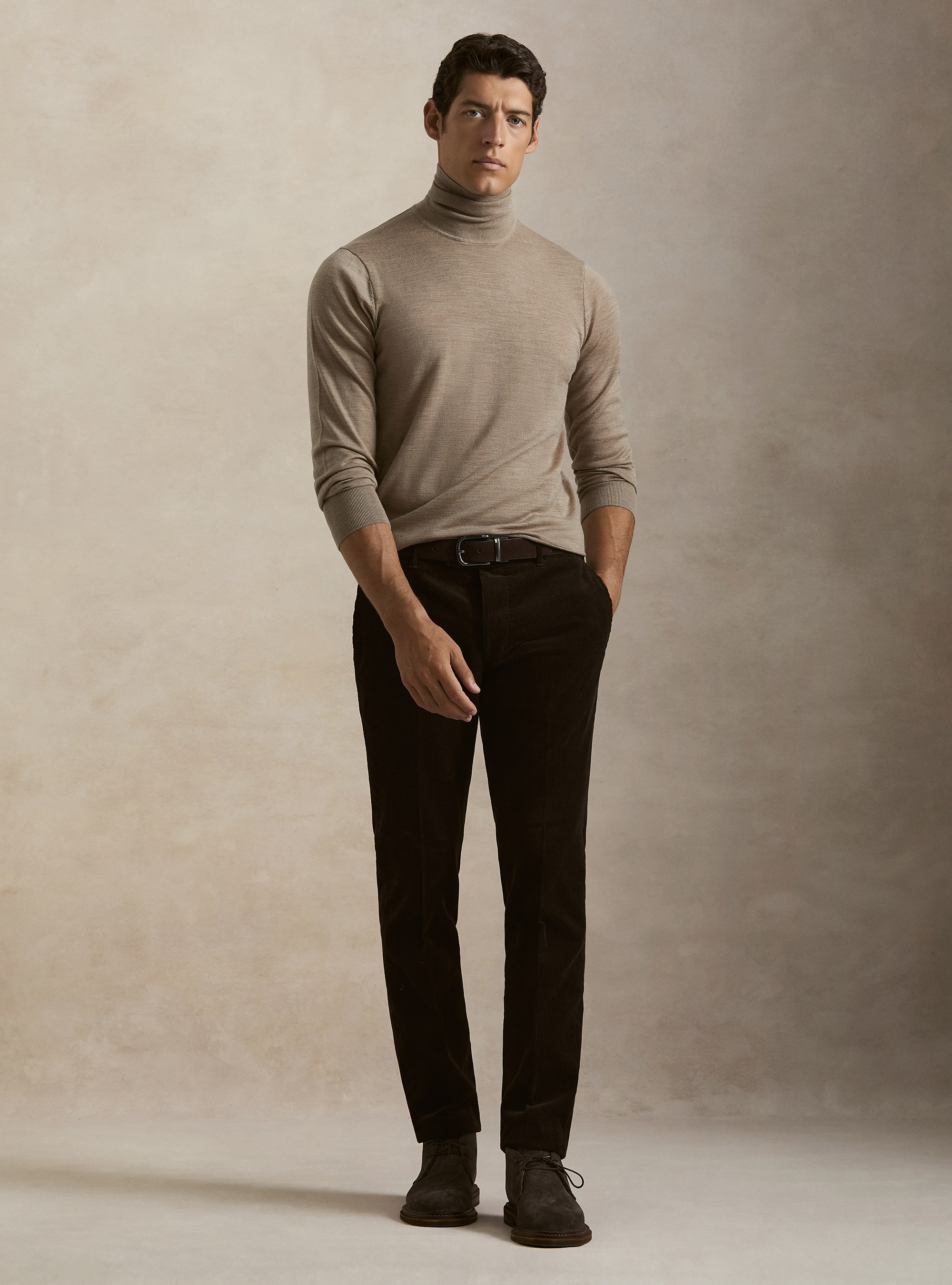 Dolcevita in pura lana merino extrafine, FANGO 0555C