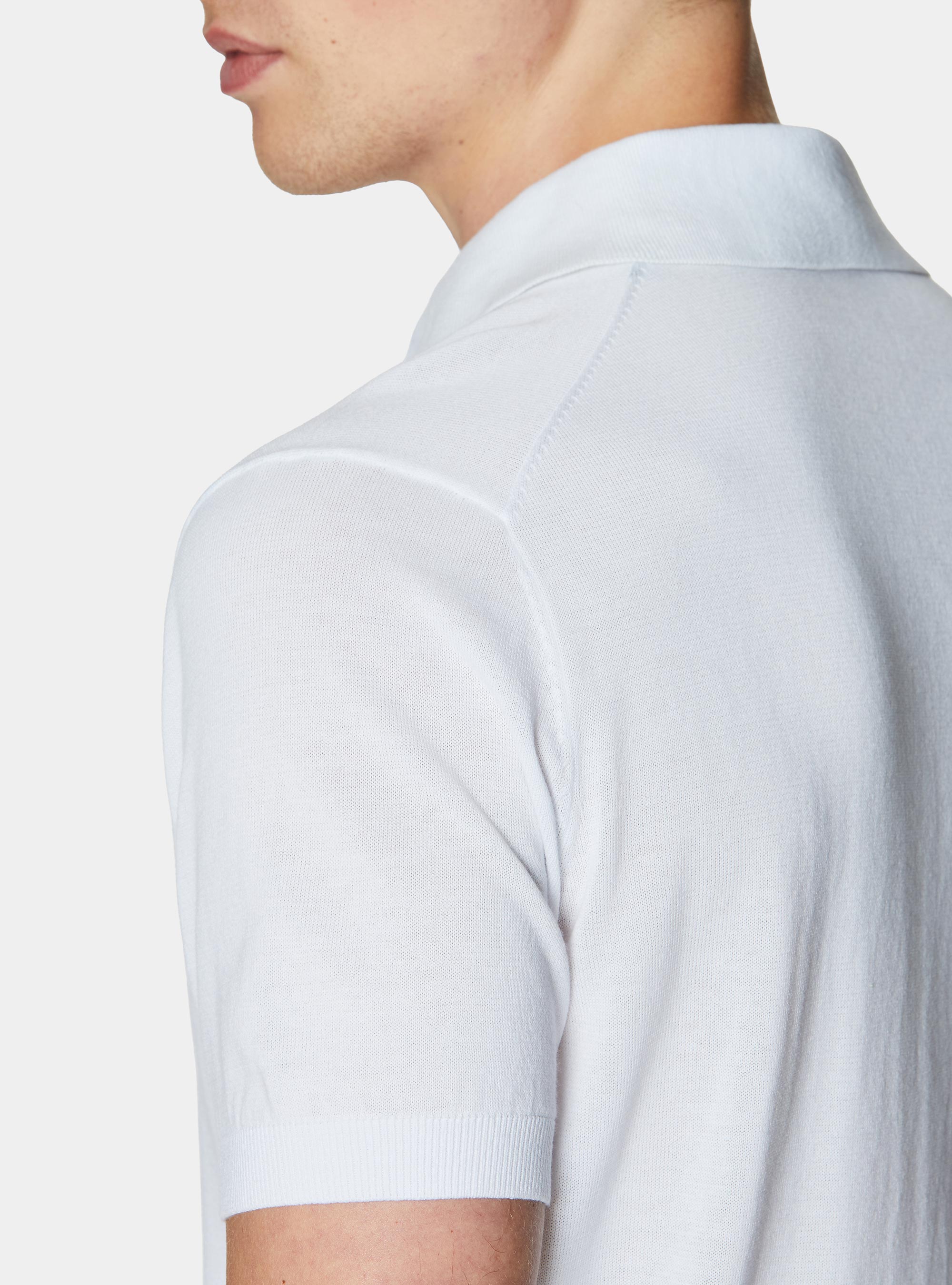 Polo in maglia in cotone m/c, WHITE