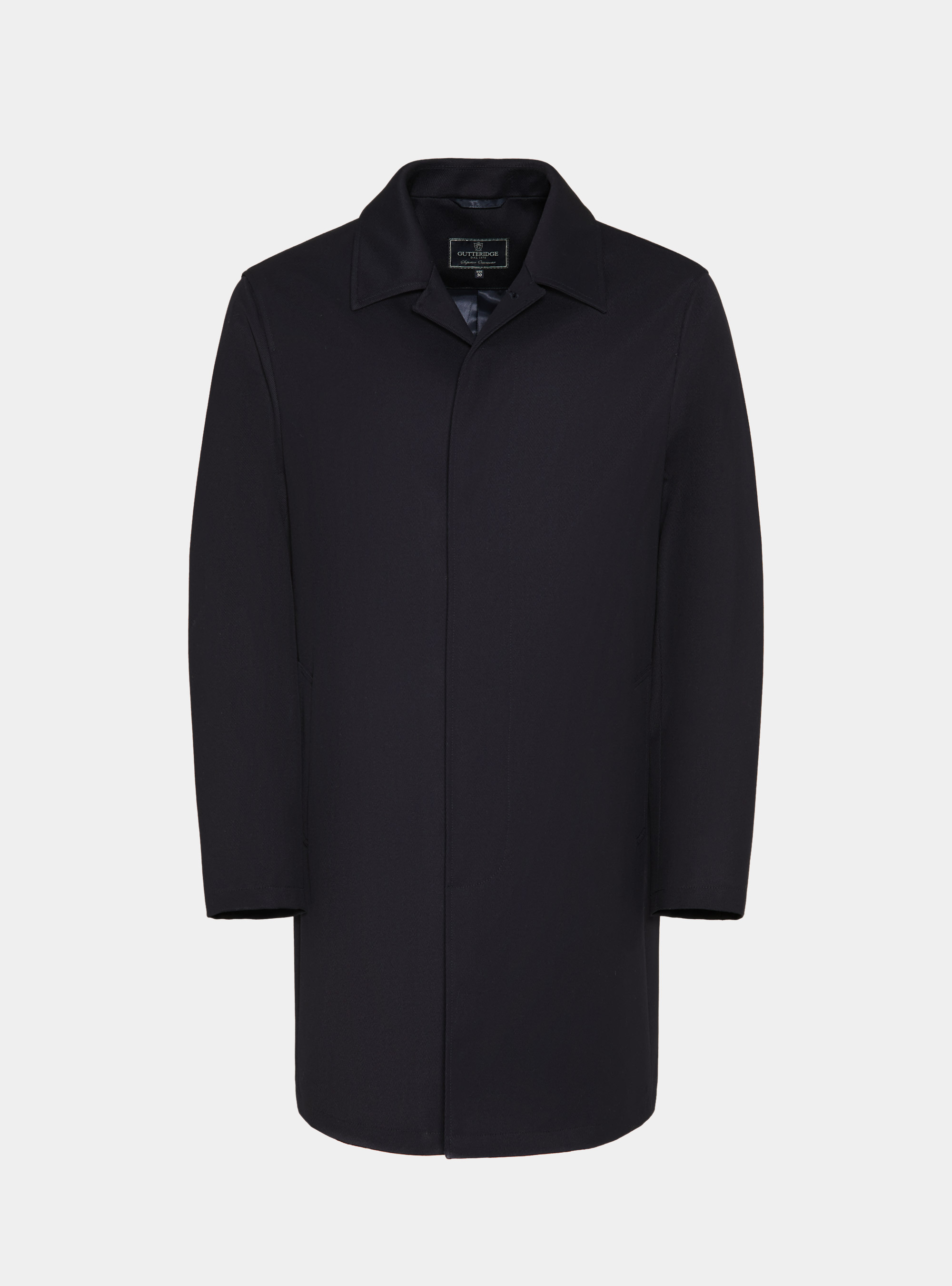 Gabardina en sarga de mezcla de lana, AZUL MARINO