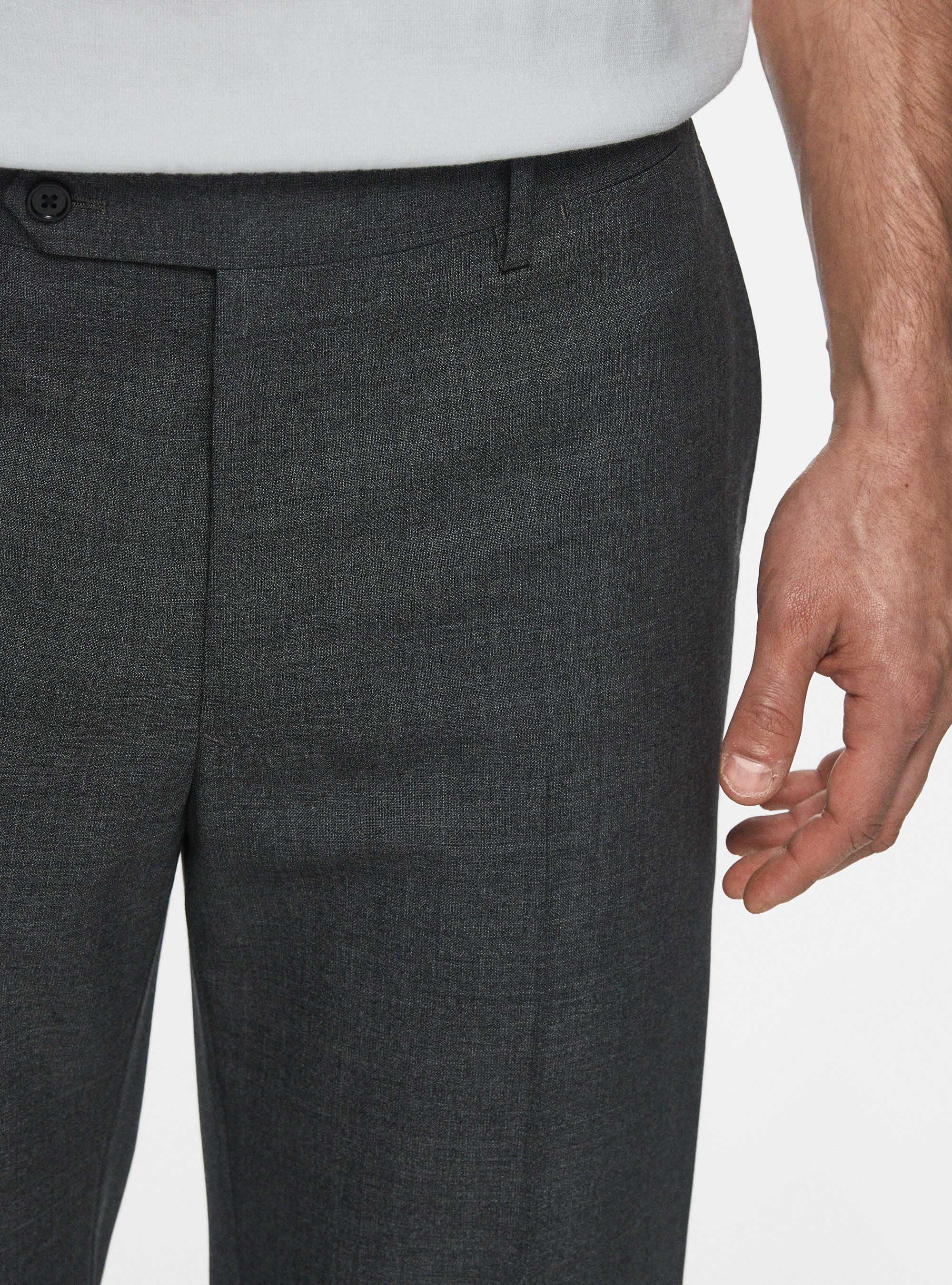 Pantaloni drop 4 in pura lana, ASFALTO 0112C