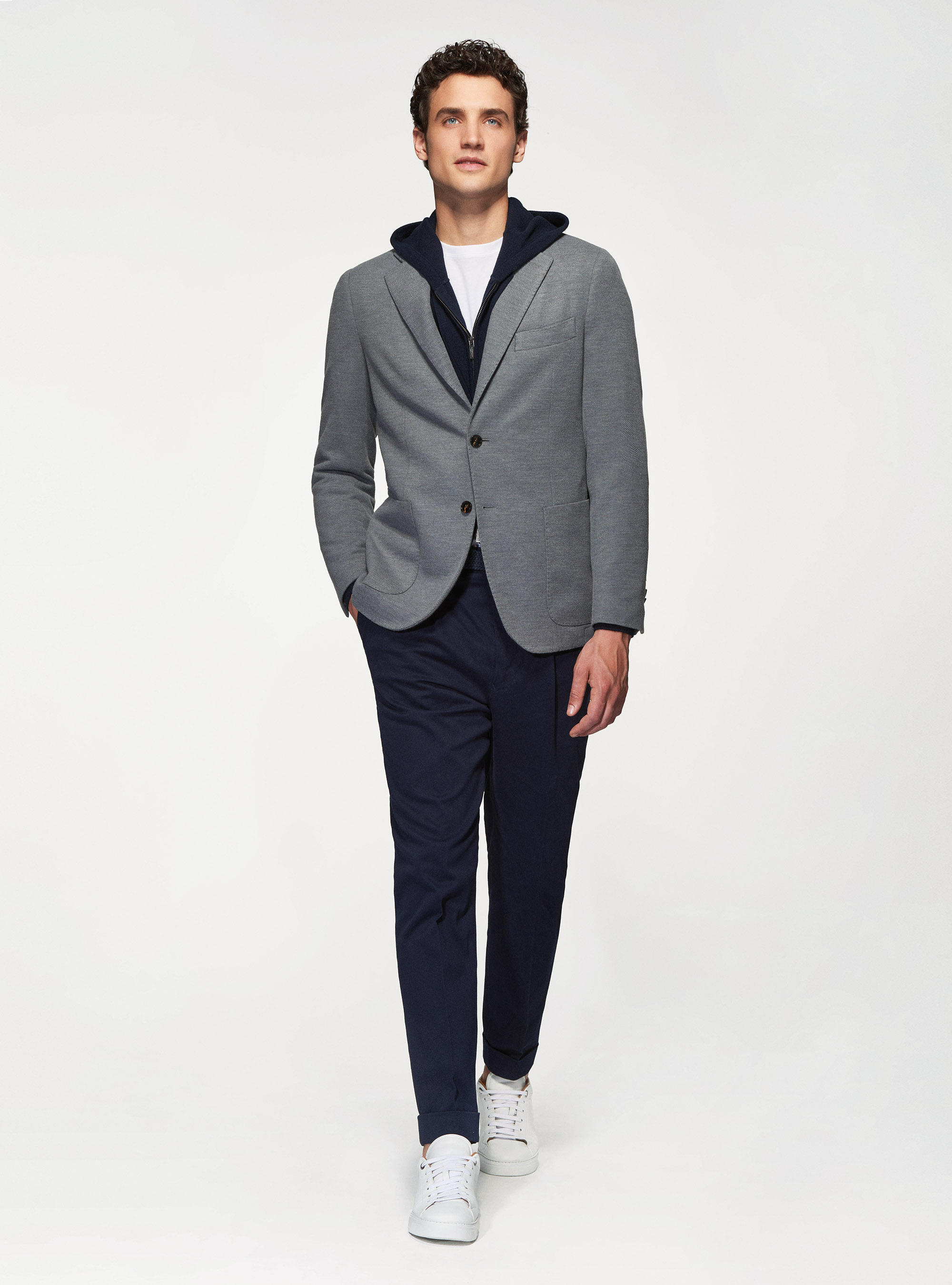 Giacca micro strutturata sfoderata, GRIGIO CHIARO