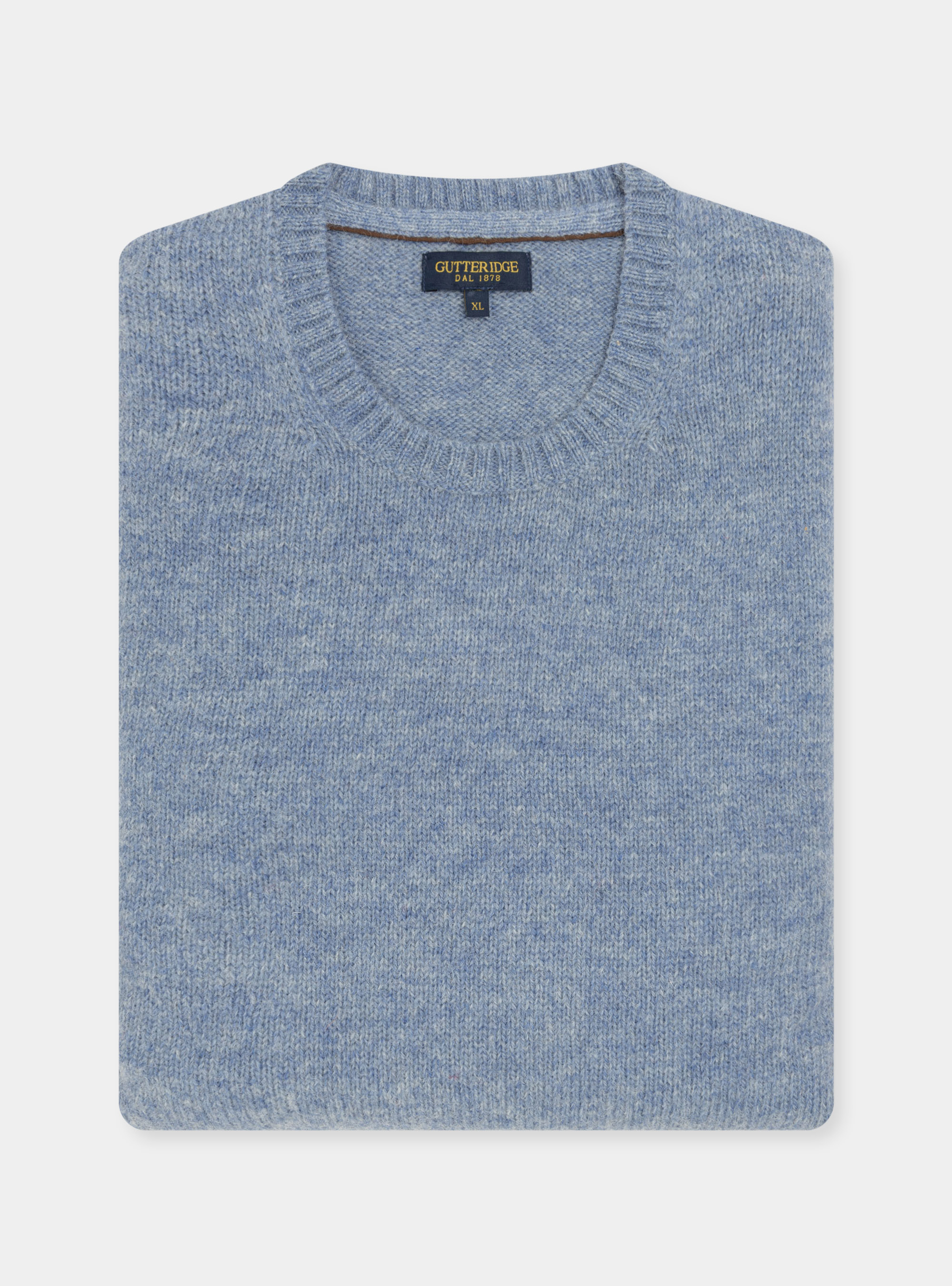 Maglia in pura lana Shetland, AZZURRO
