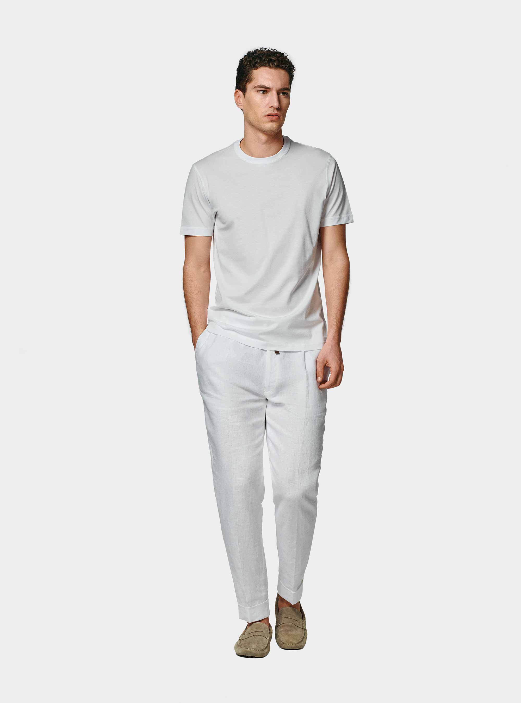 Half-sleeve T-shirt in Supima cotton, WHITE