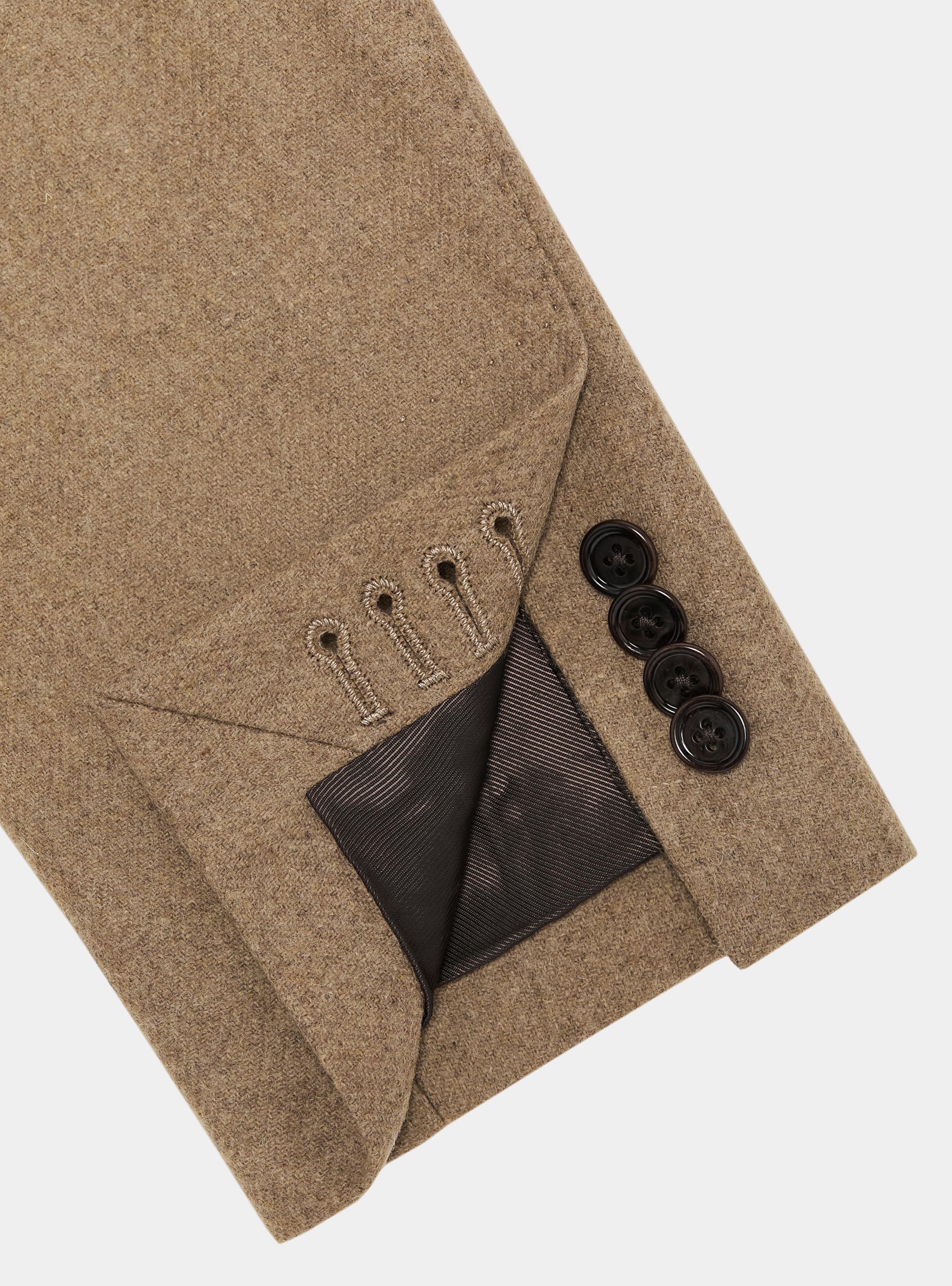 Giacca coreana in flanella di lana, CAMMELLO 0570C