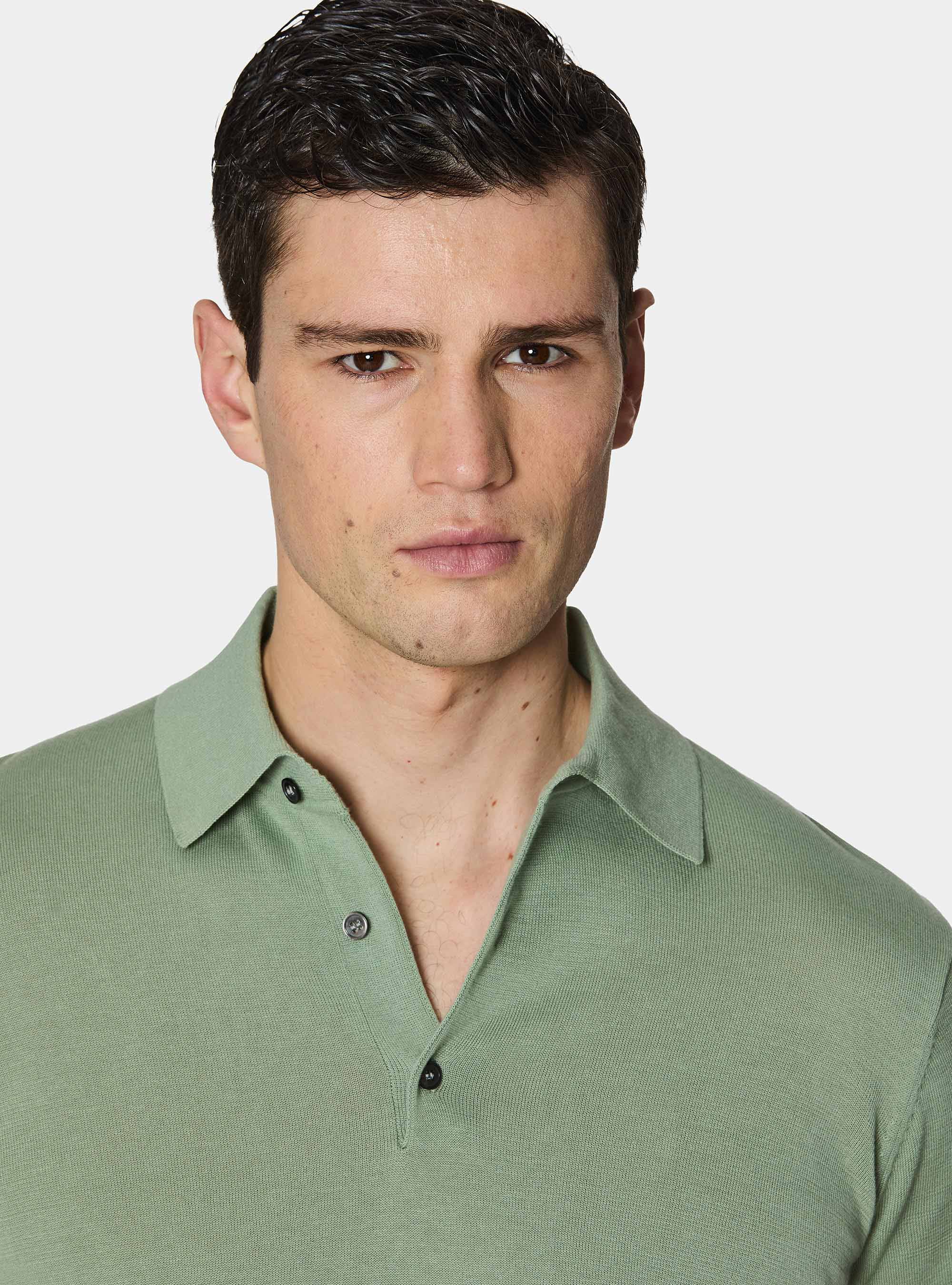 Polo in maglia in cotone m/c, SALVIA 0602C