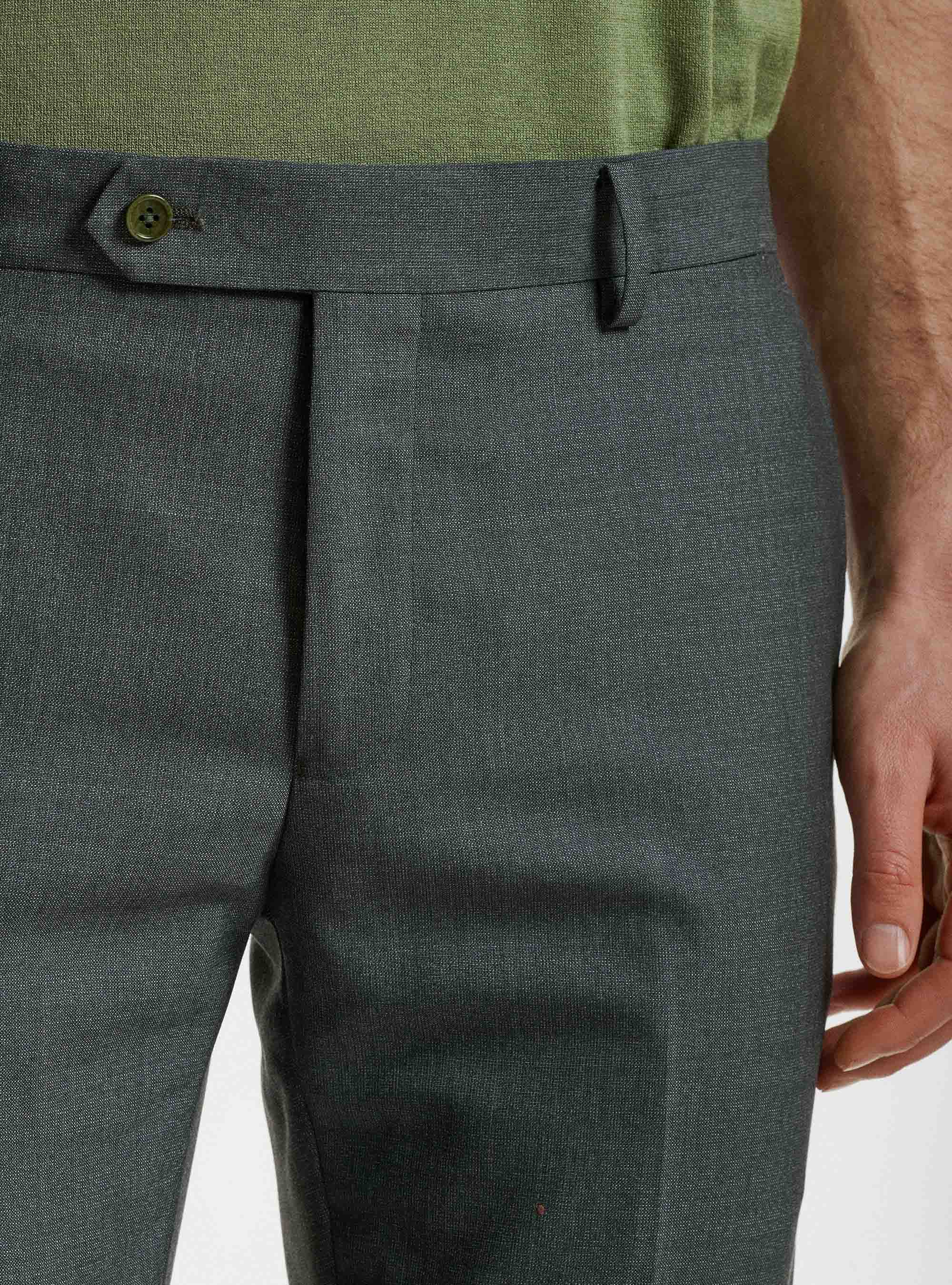 Pantaloni per abito in pura lana Vitale Barberis Canonico, VERDE
