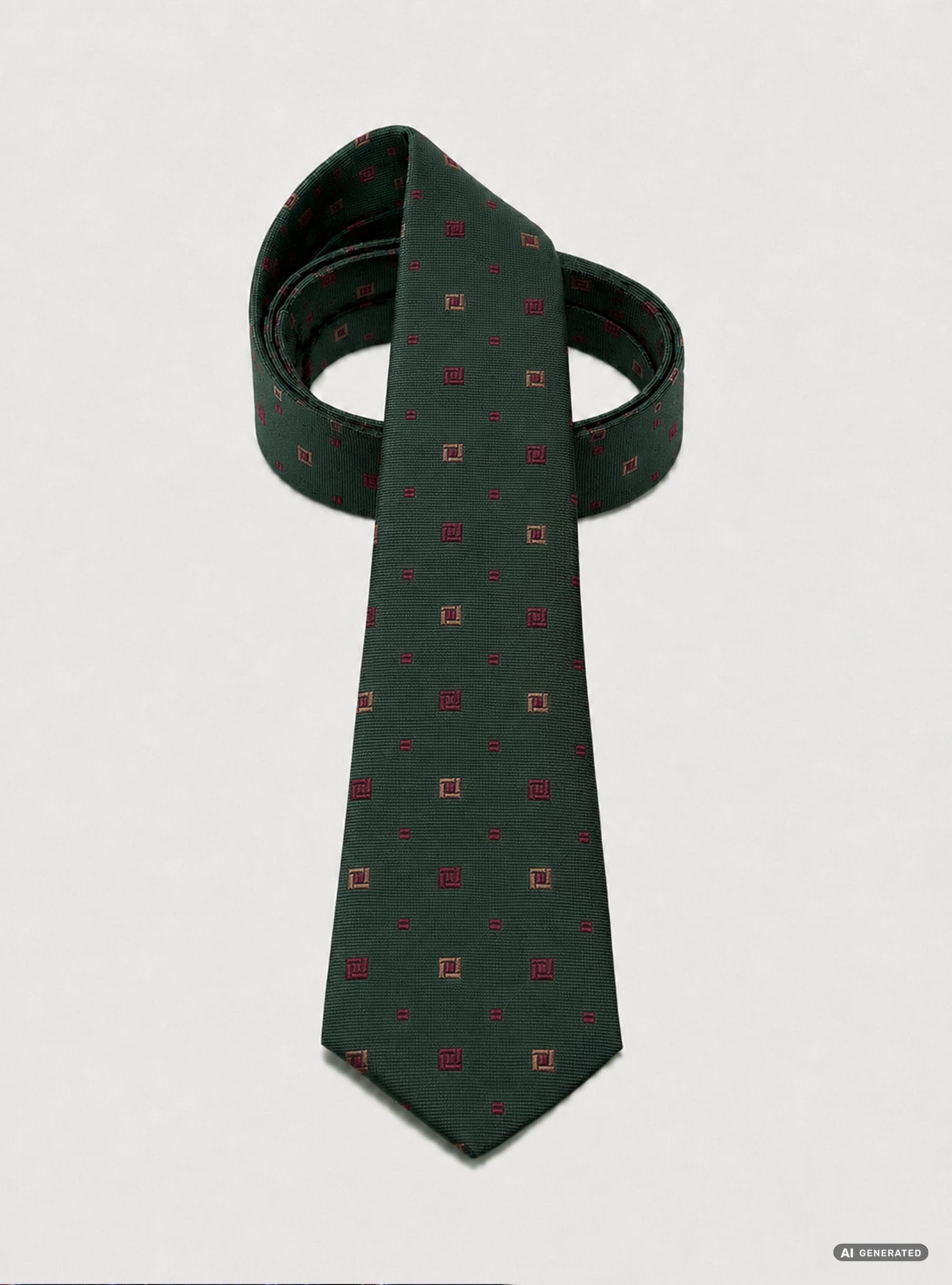 Cravatta in seta jacquard microfantasia, GREEN