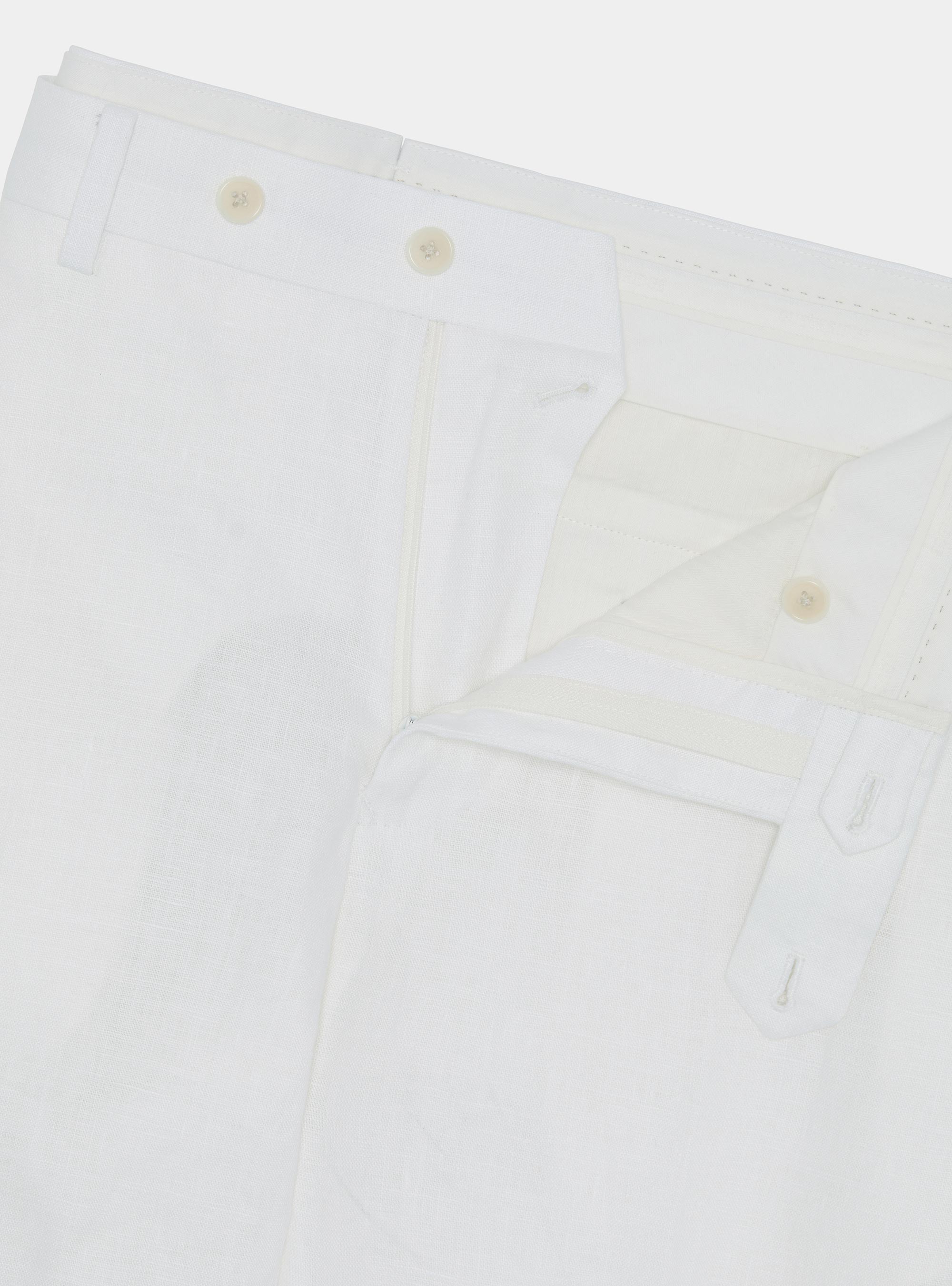 Pure linen suit trousers, WHITE