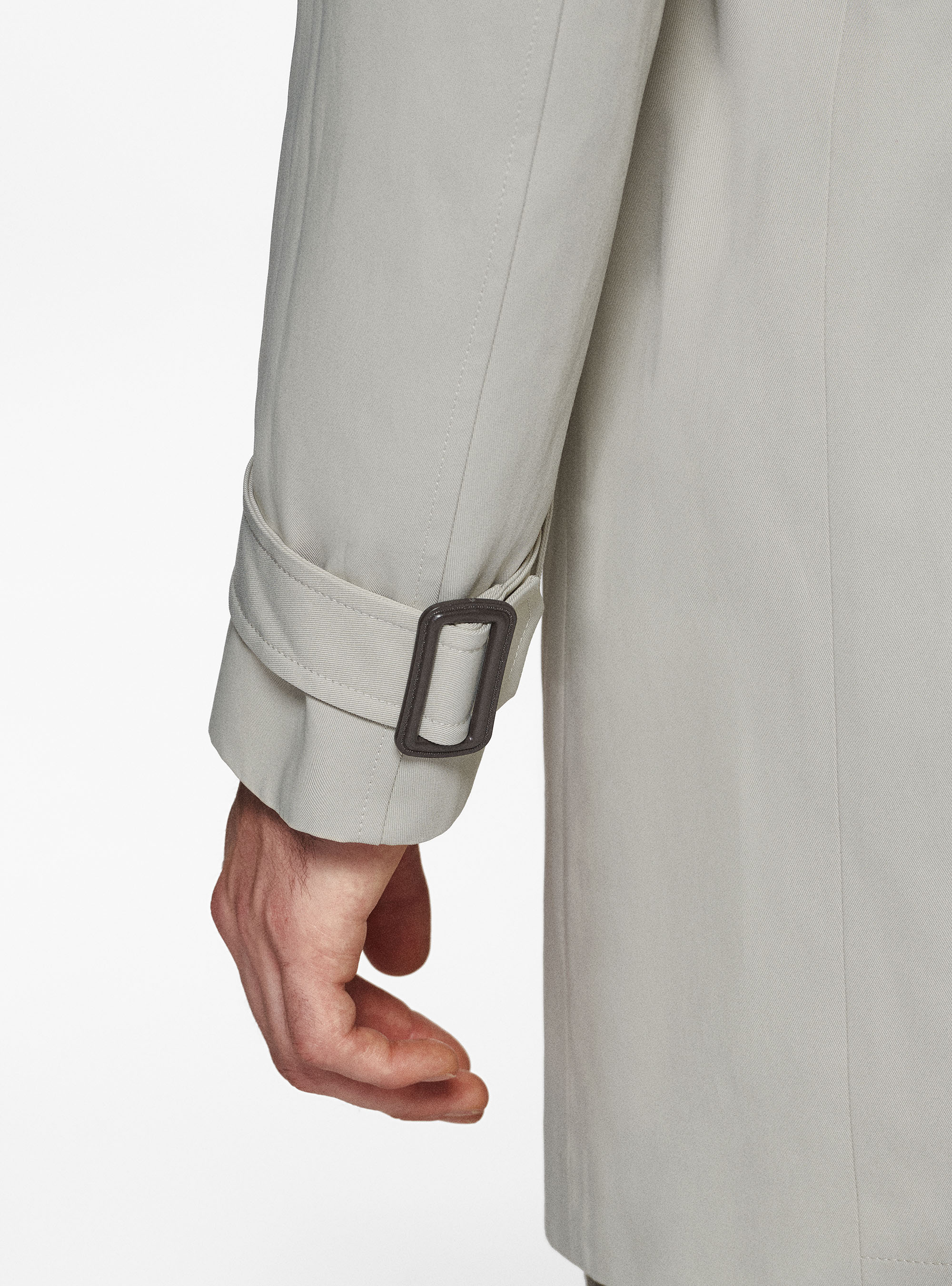 Trench in twill di cotone, ECRU