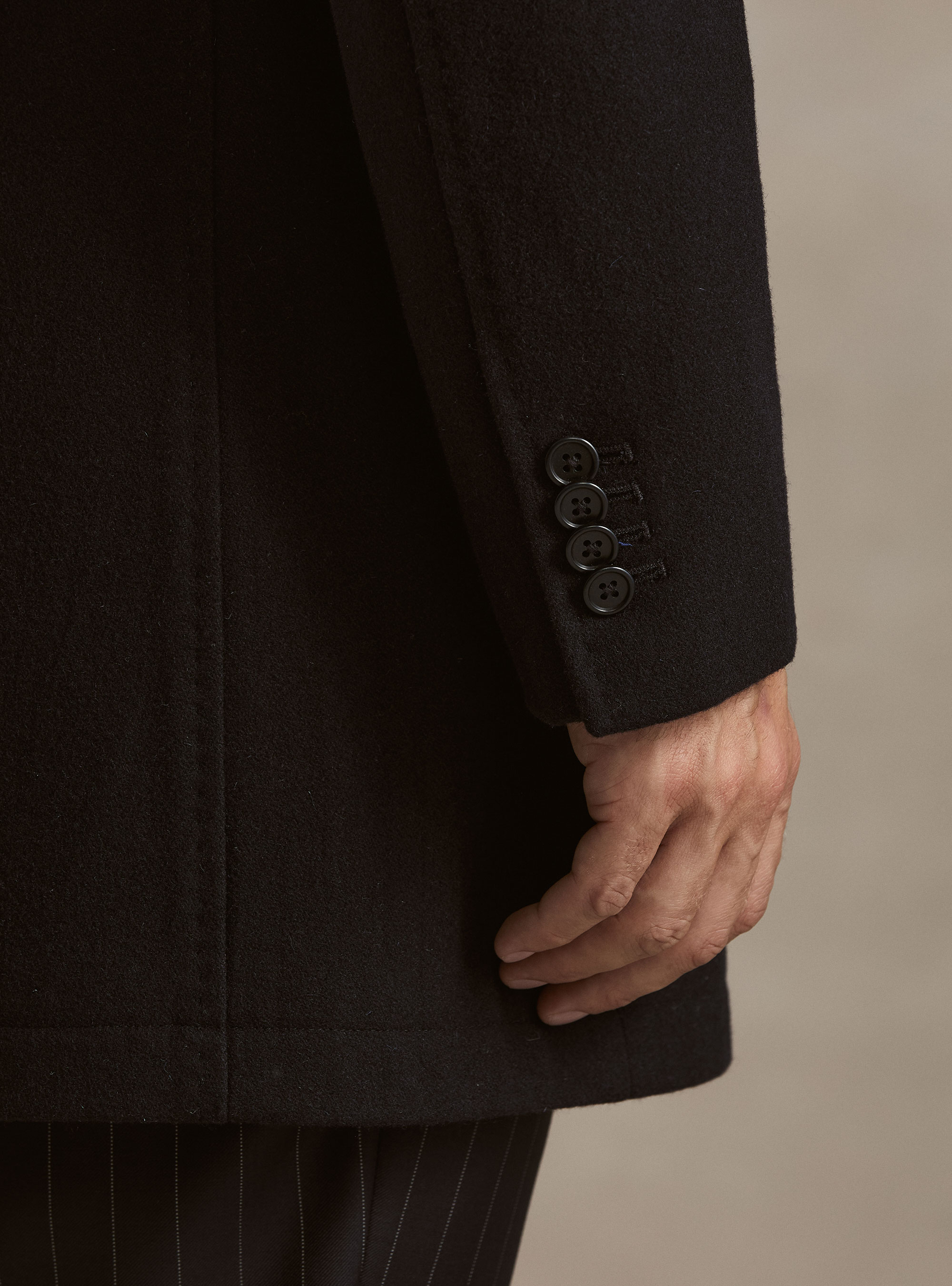 Wool-blend coat with detachable bib, NAVY BLUE