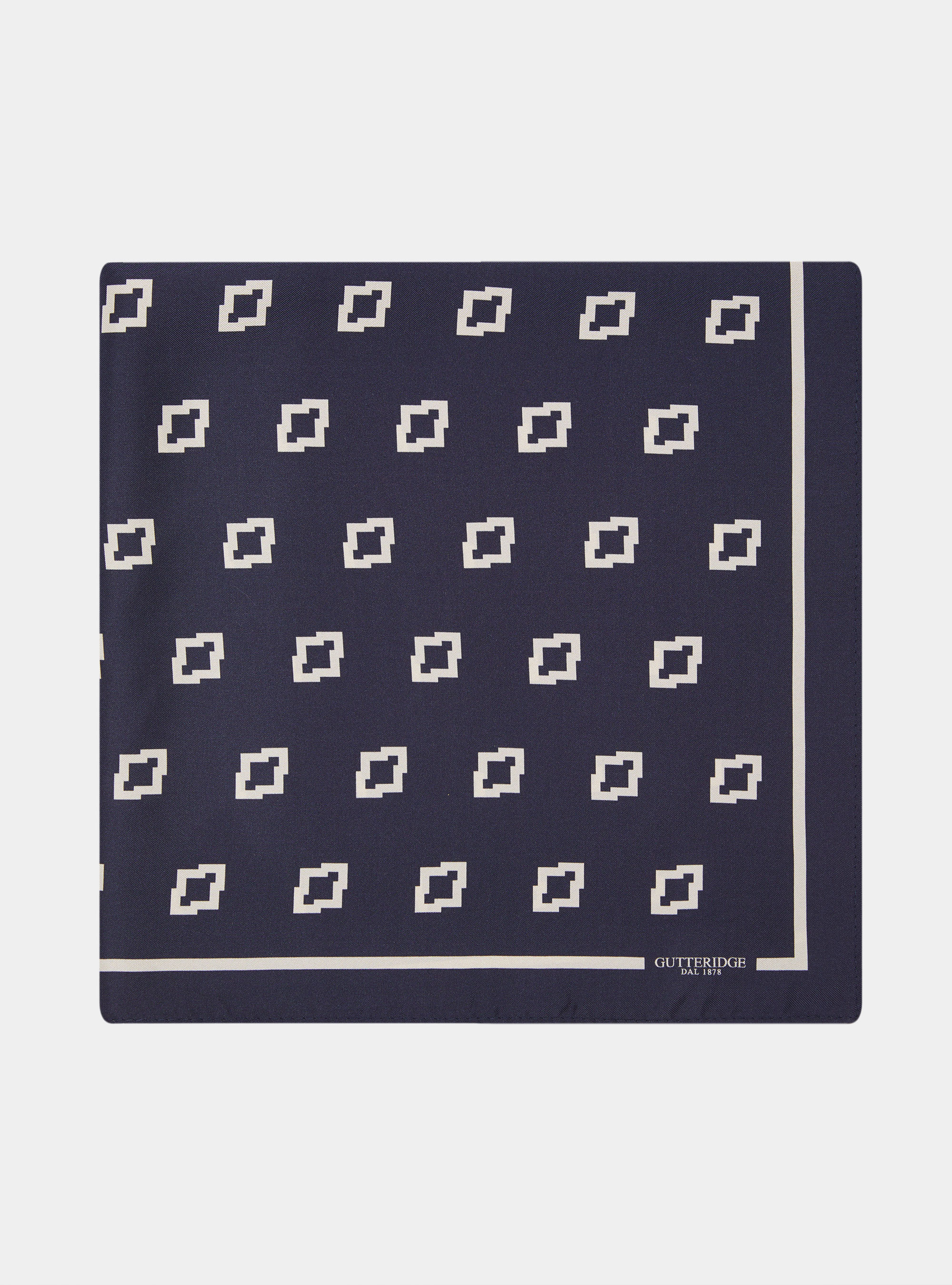 Foulard in seta stampa etnica, BLU NAVY