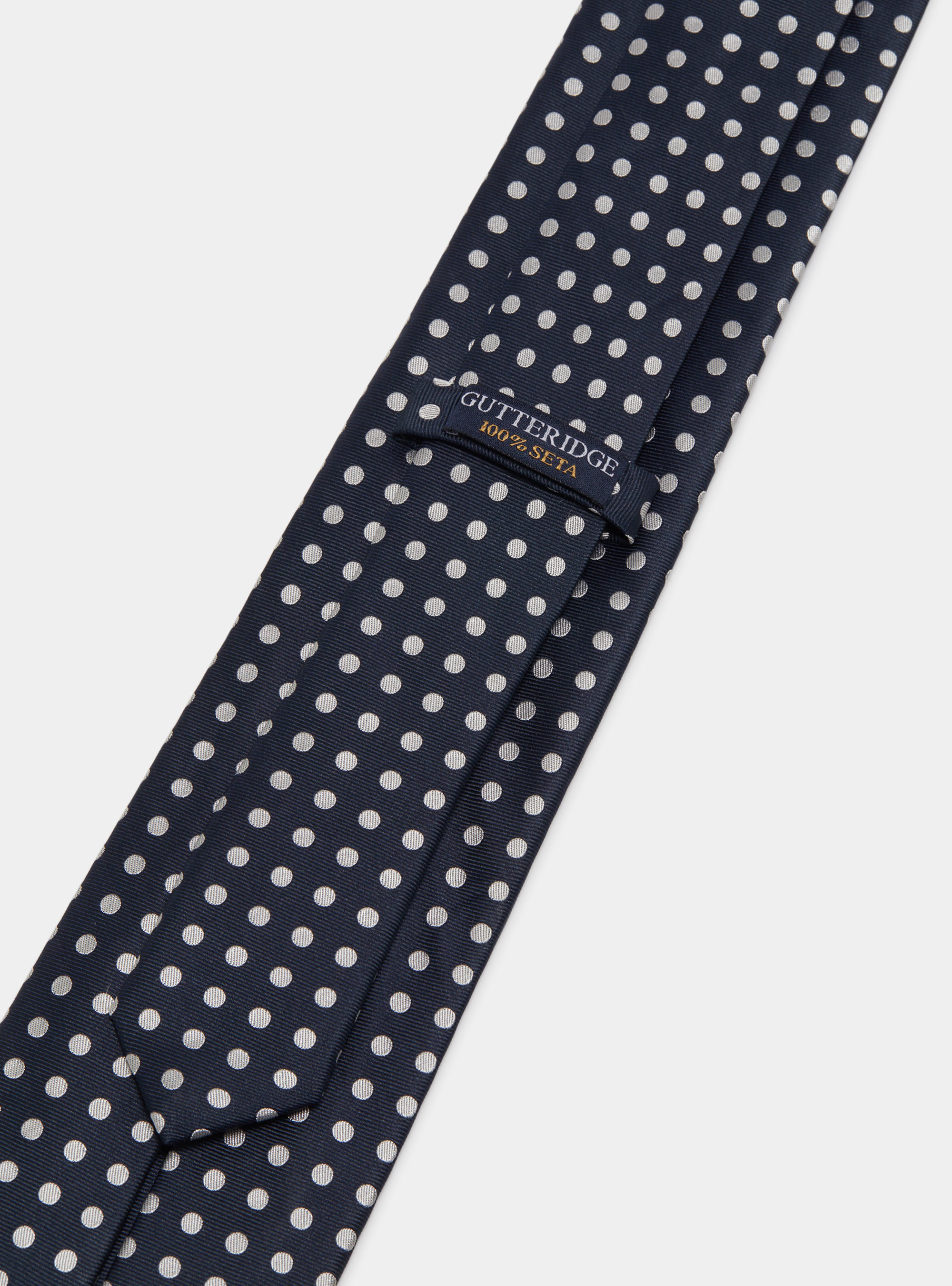 Polka Dot Silk Tie, NAVY BLUE