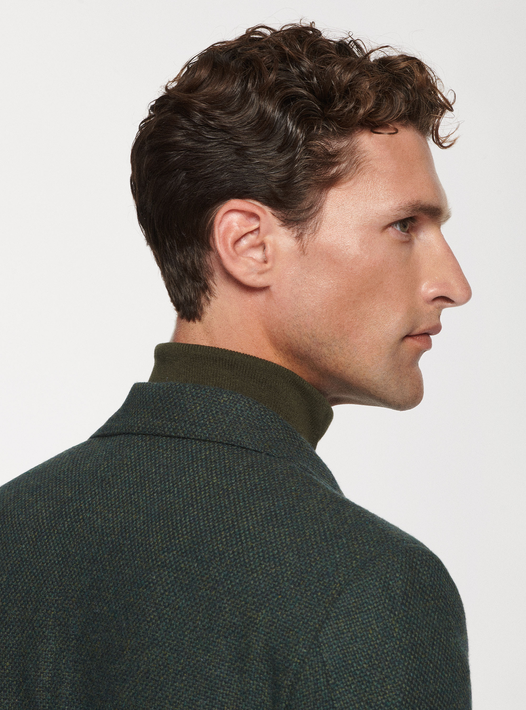 Giacca in lana cotone e cashmere, VERDE